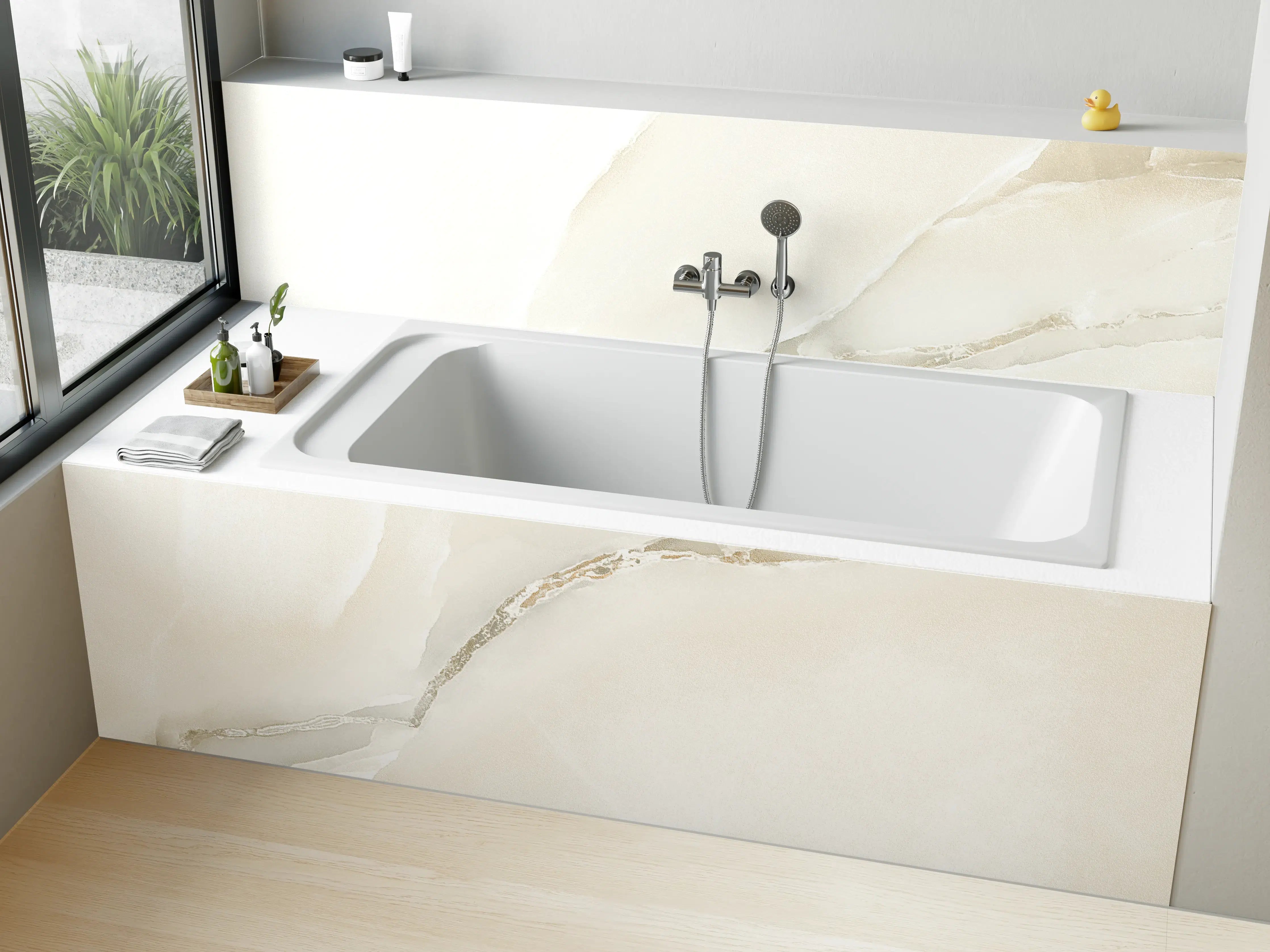 Badewannen-Rückwand - Polierter Onyxmarmor 1