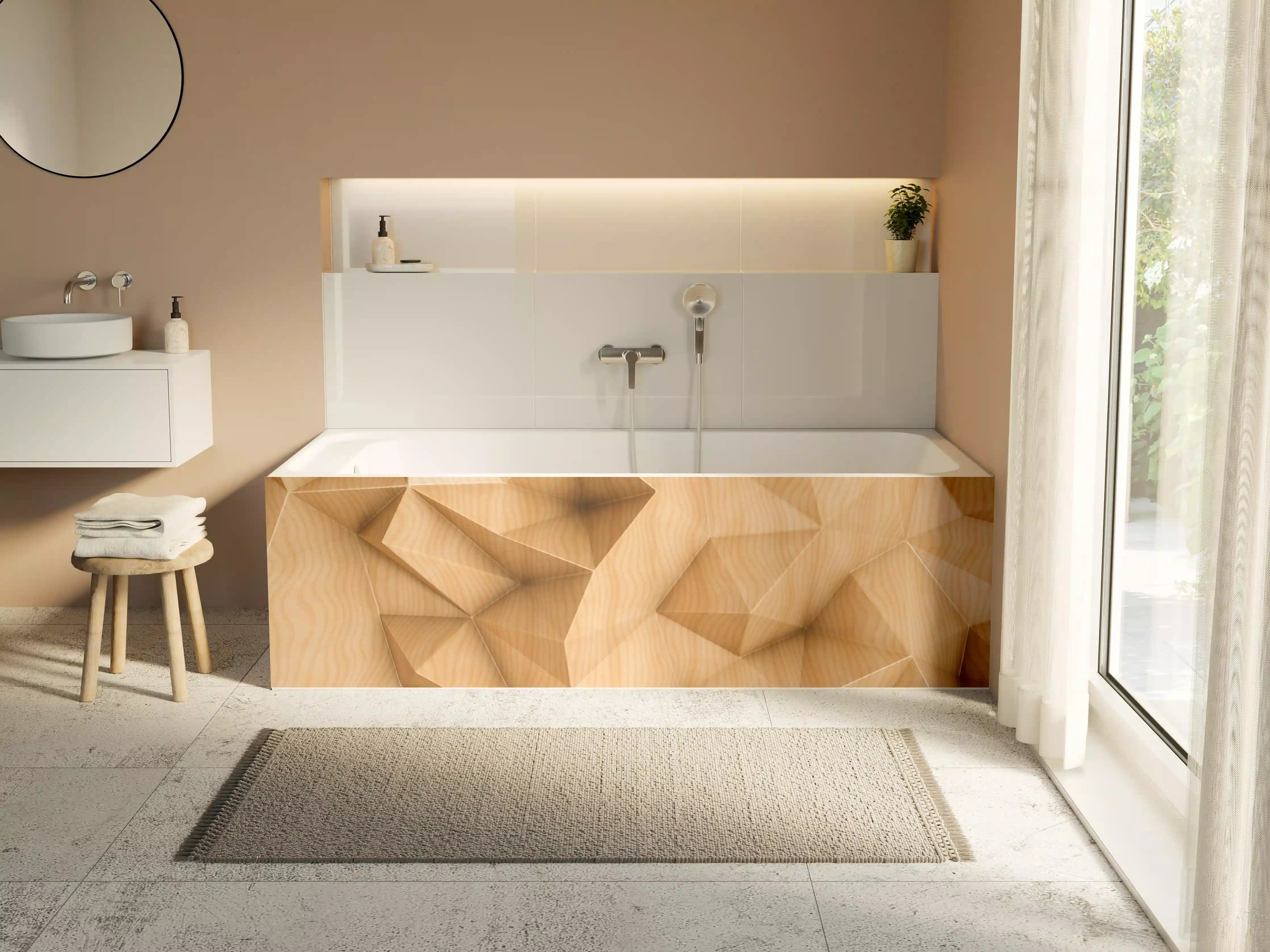 Badewannen-Rückwand - Polygonaler abstrakter Hintergrund