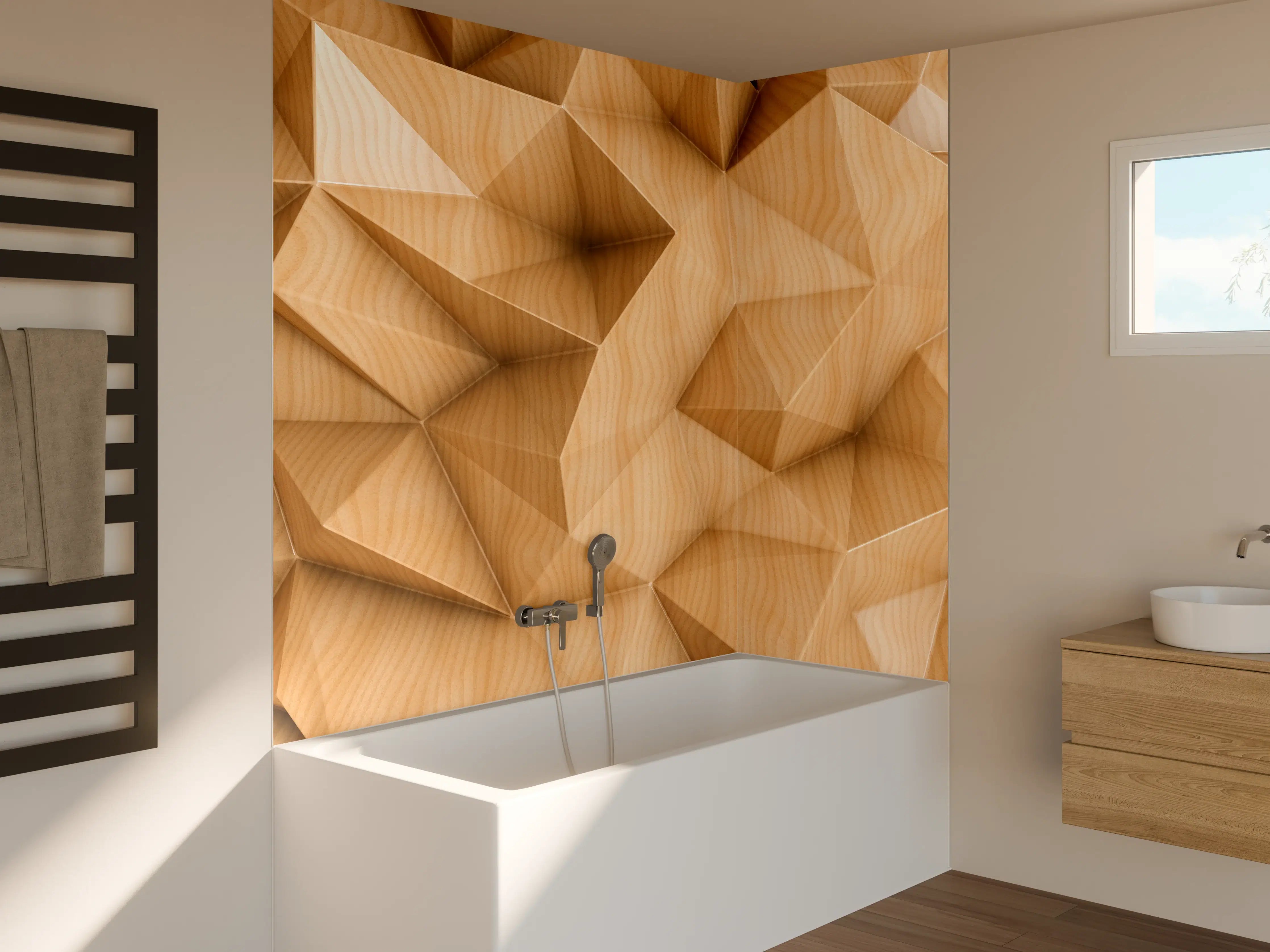 Badewannen-Rückwand - Polygonaler abstrakter Hintergrund