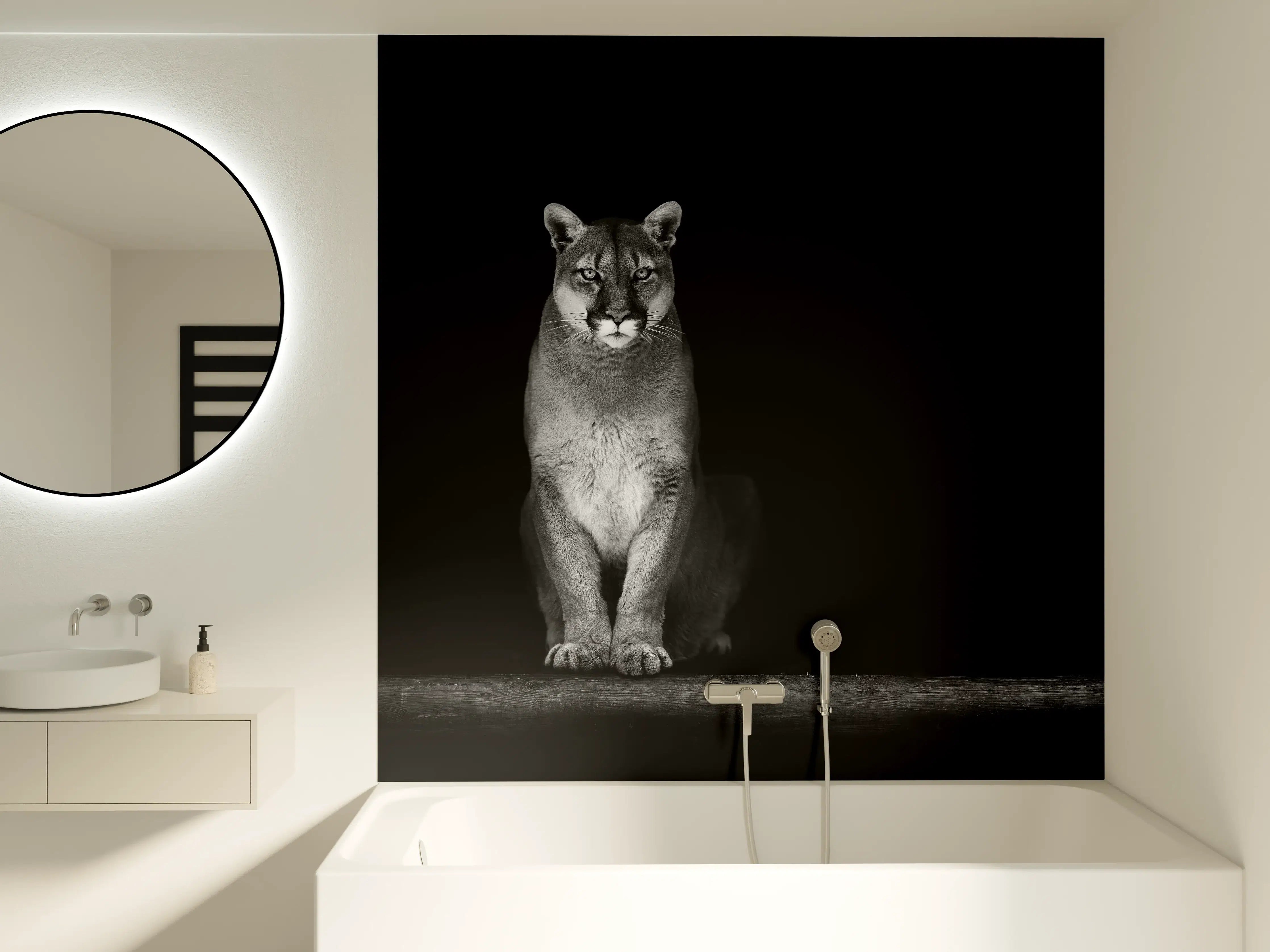 Badewannen-Rückwand - Porträt des Bergpumas