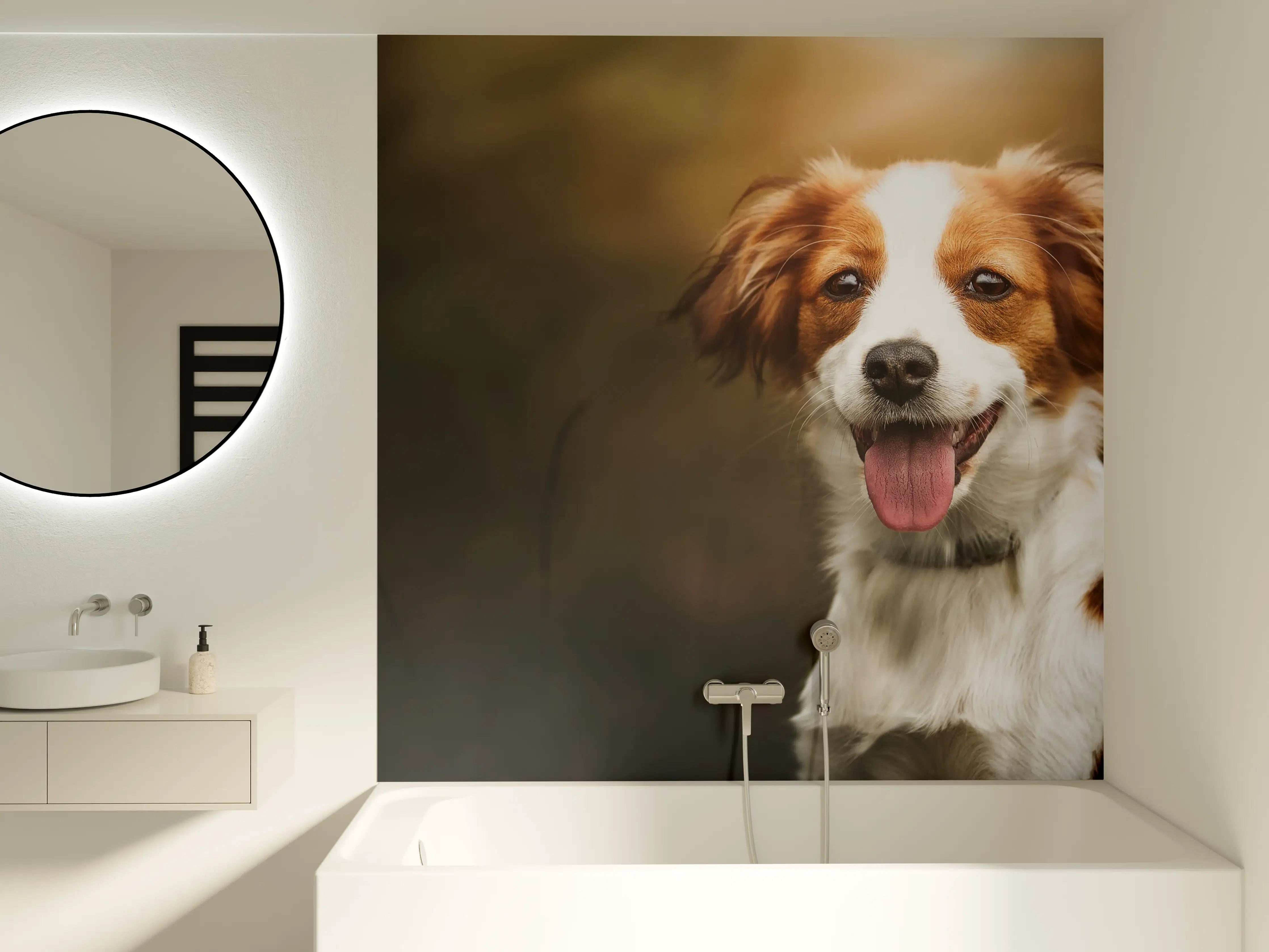 Badewannen-Rückwand - Porträt eines niedlichen Kooiker-Hundes