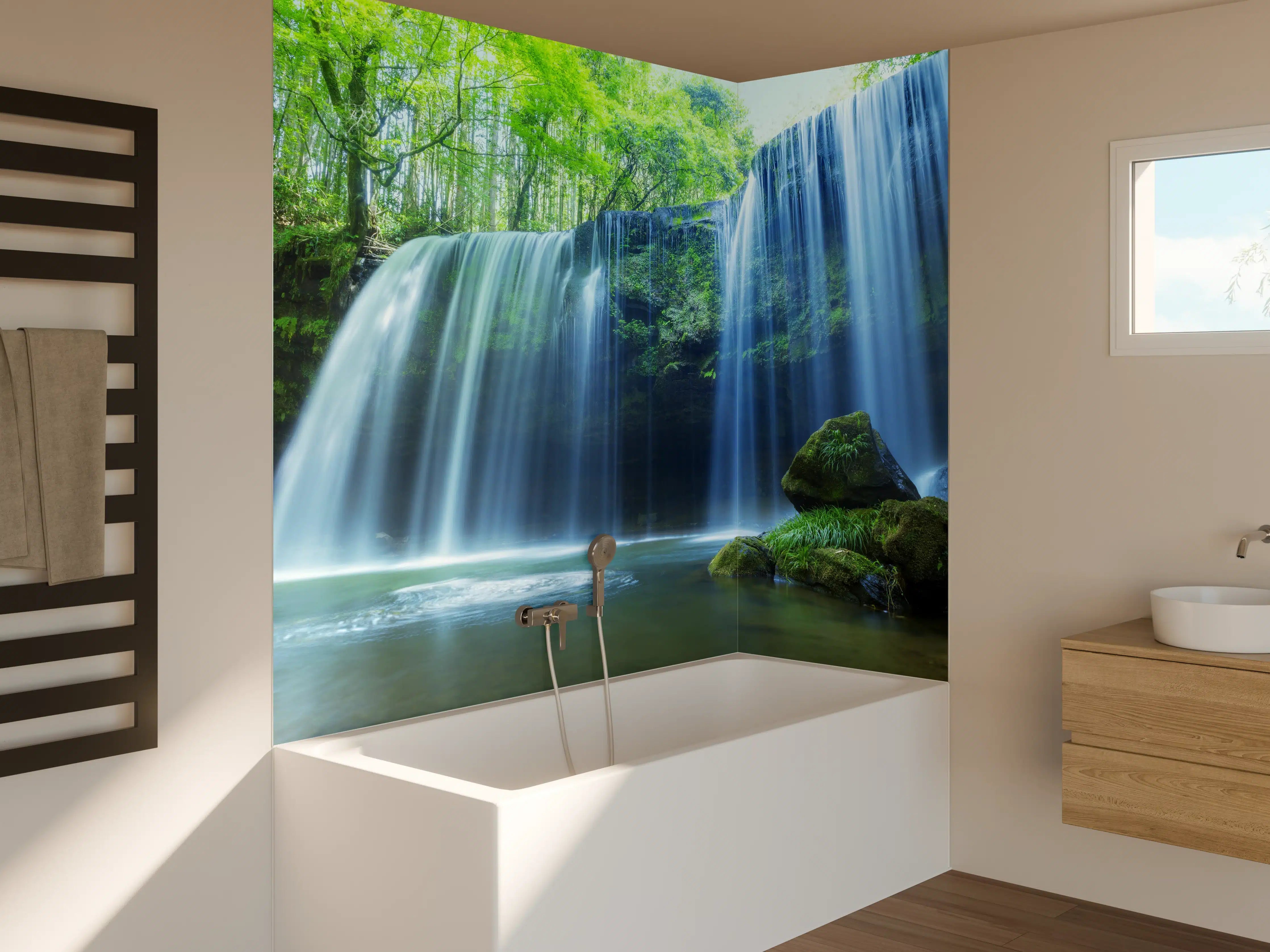 Badewannen-Rückwand - Prächtiger Nabigataki-Wasserfall