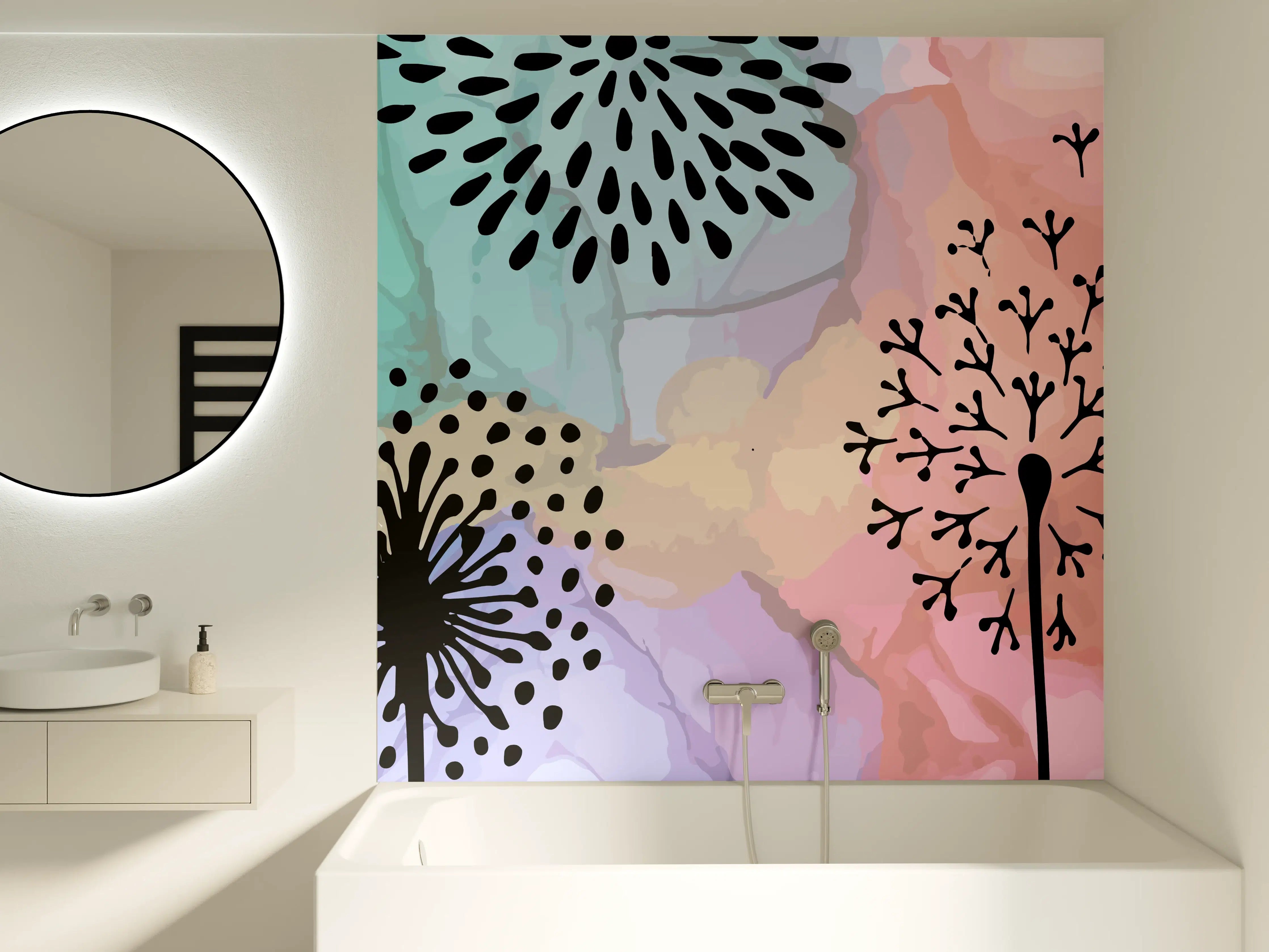 Badewannen-Rückwand - Pusteblume Aquarell