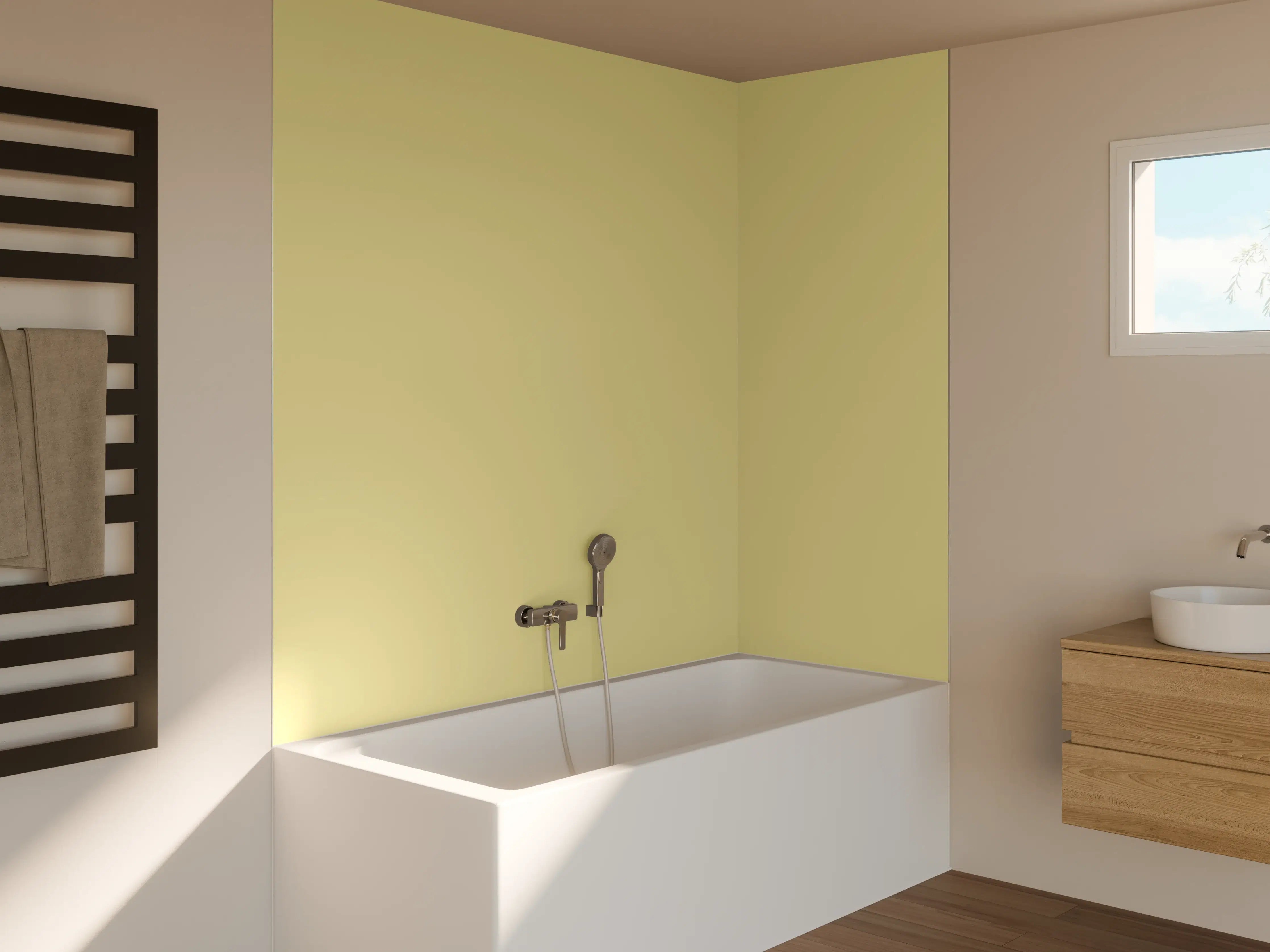 Badewannen-Rückwand - RAL 1000 (Grünbeige)