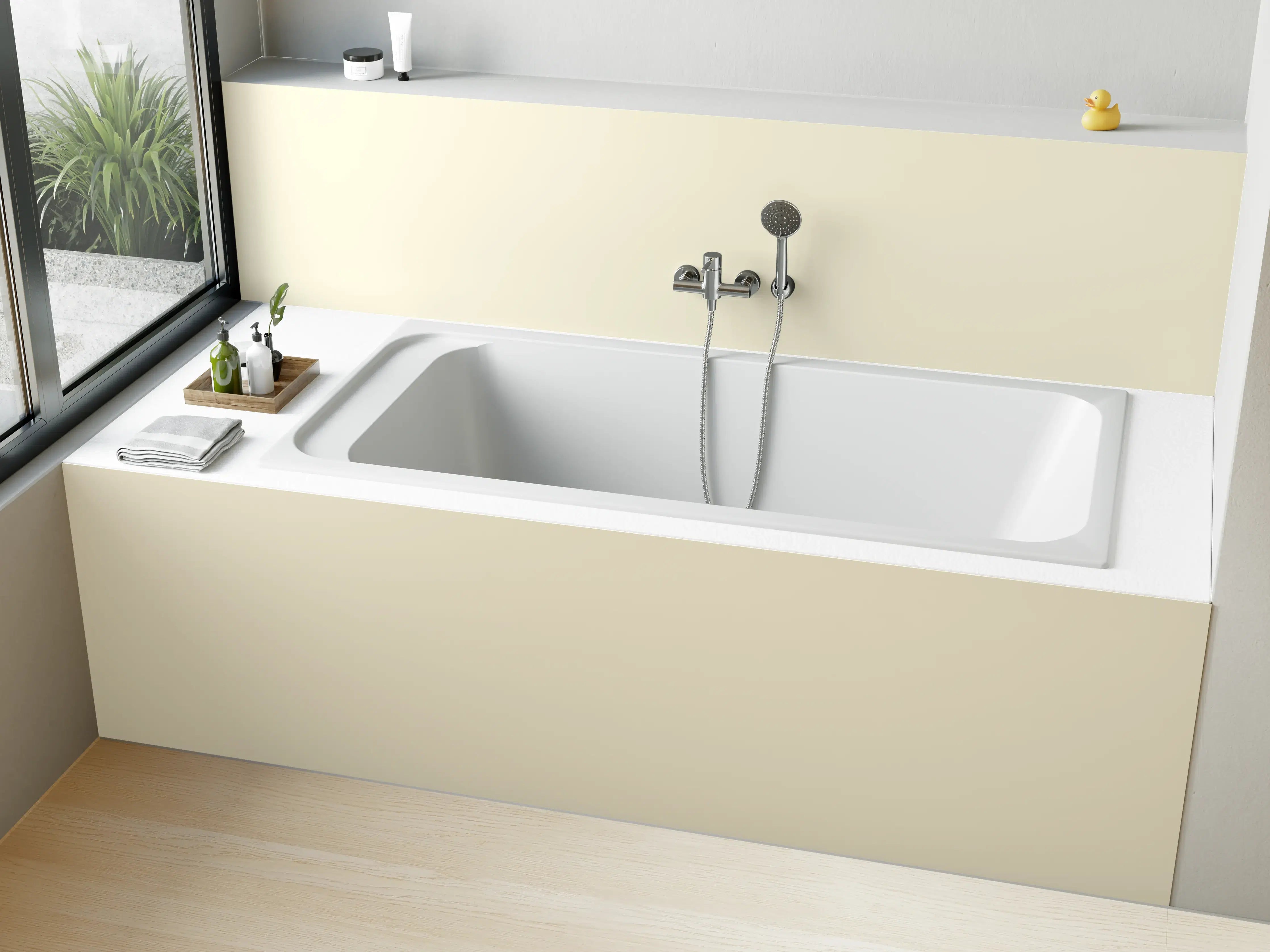 Badewannen-Rückwand - RAL 1013 (Austernweiß)