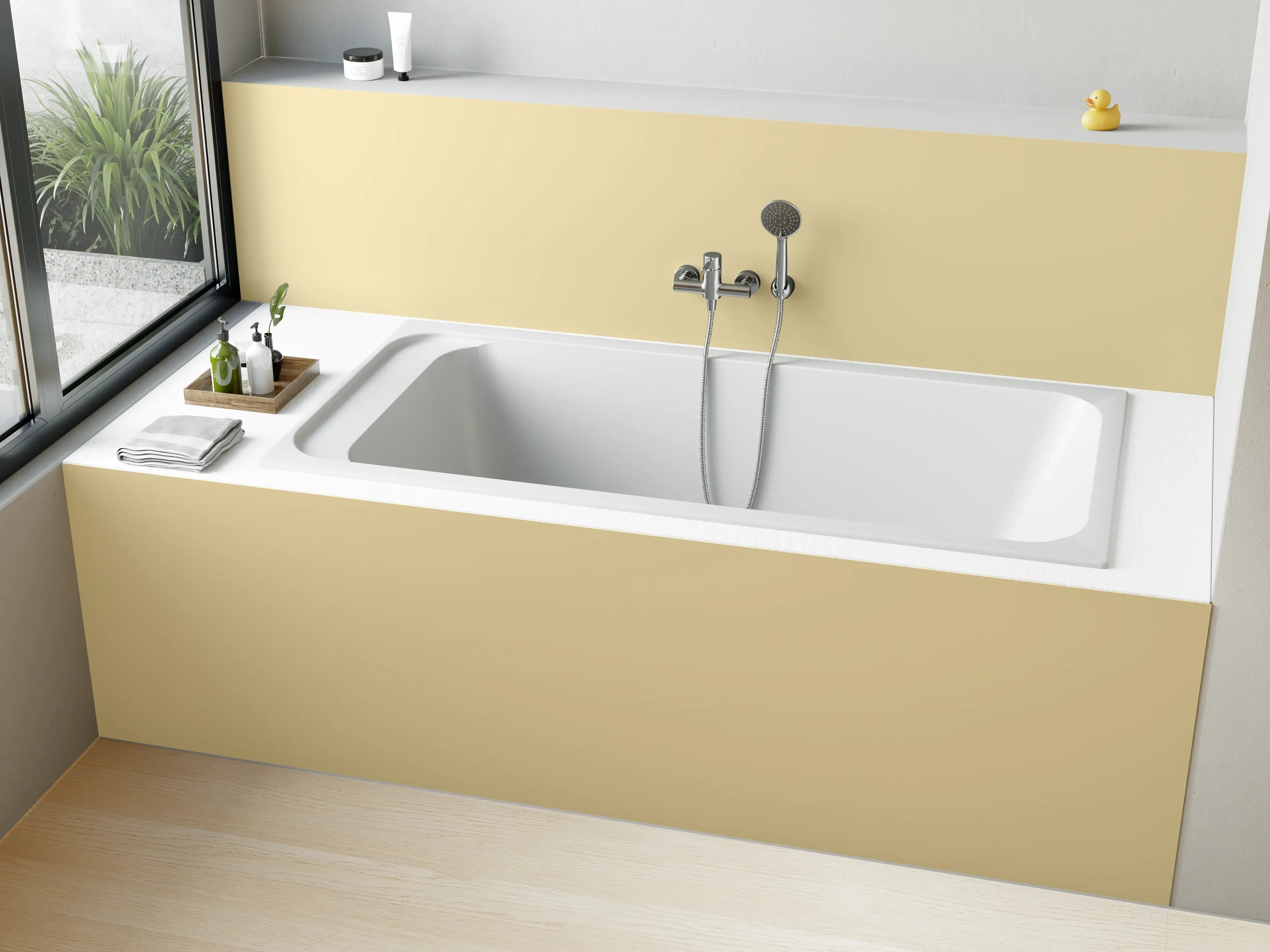 Badewannen-Rückwand - RAL 1014 (Elfenbein)