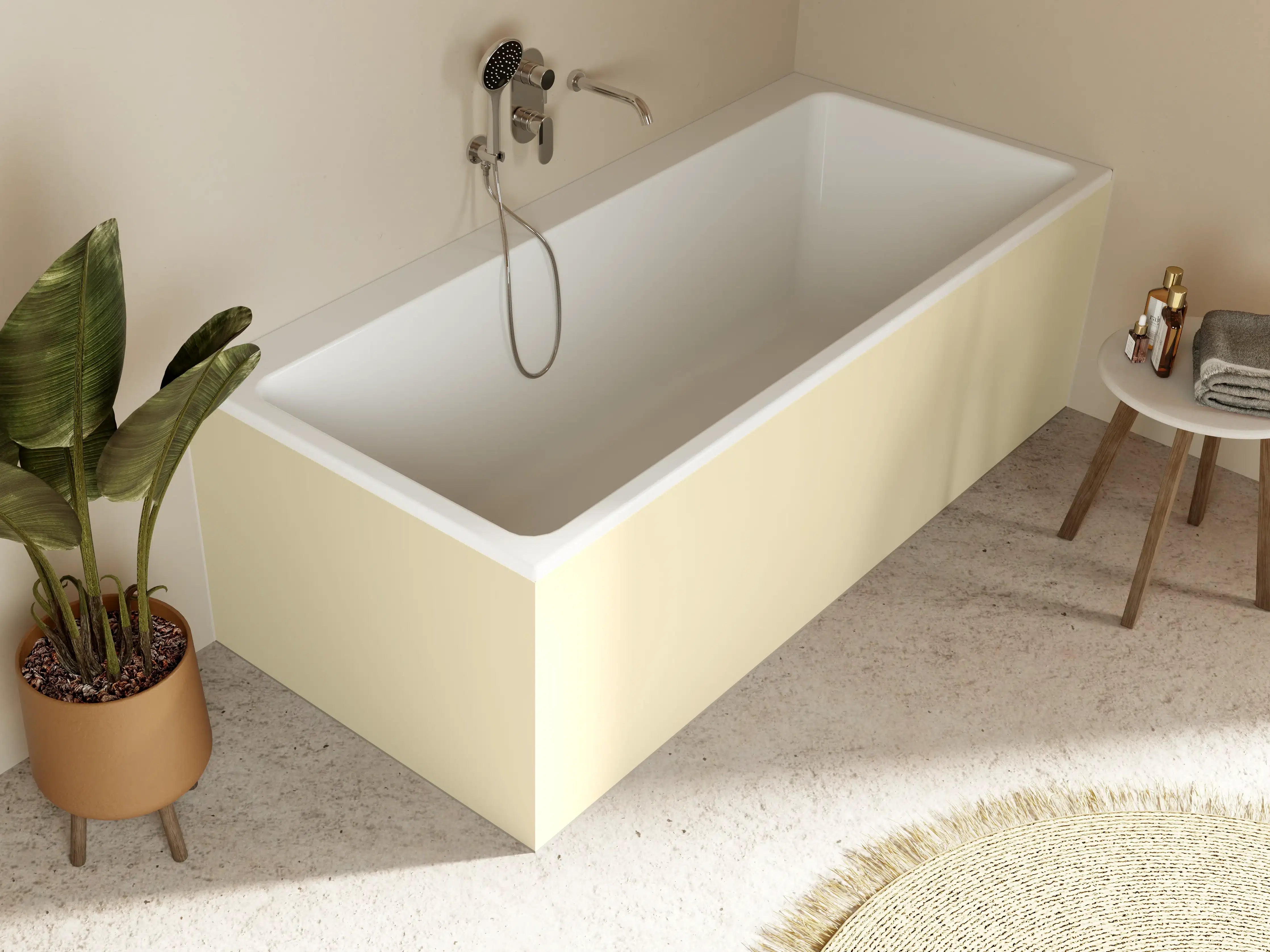 Badewannen-Rückwand - RAL 1015 (Hellelfenbein)