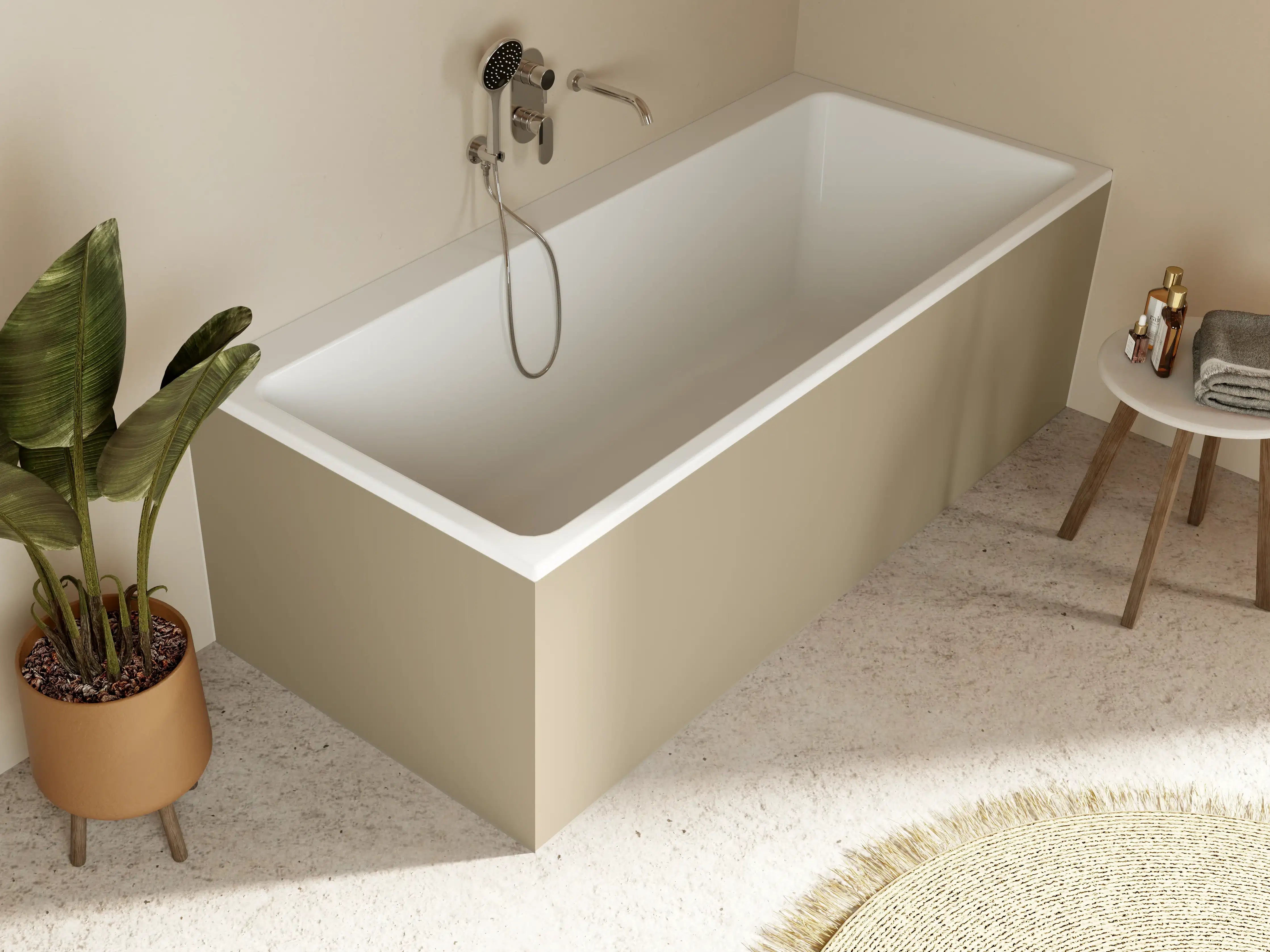 Badewannen-Rückwand - RAL 1019 (Graubeige)