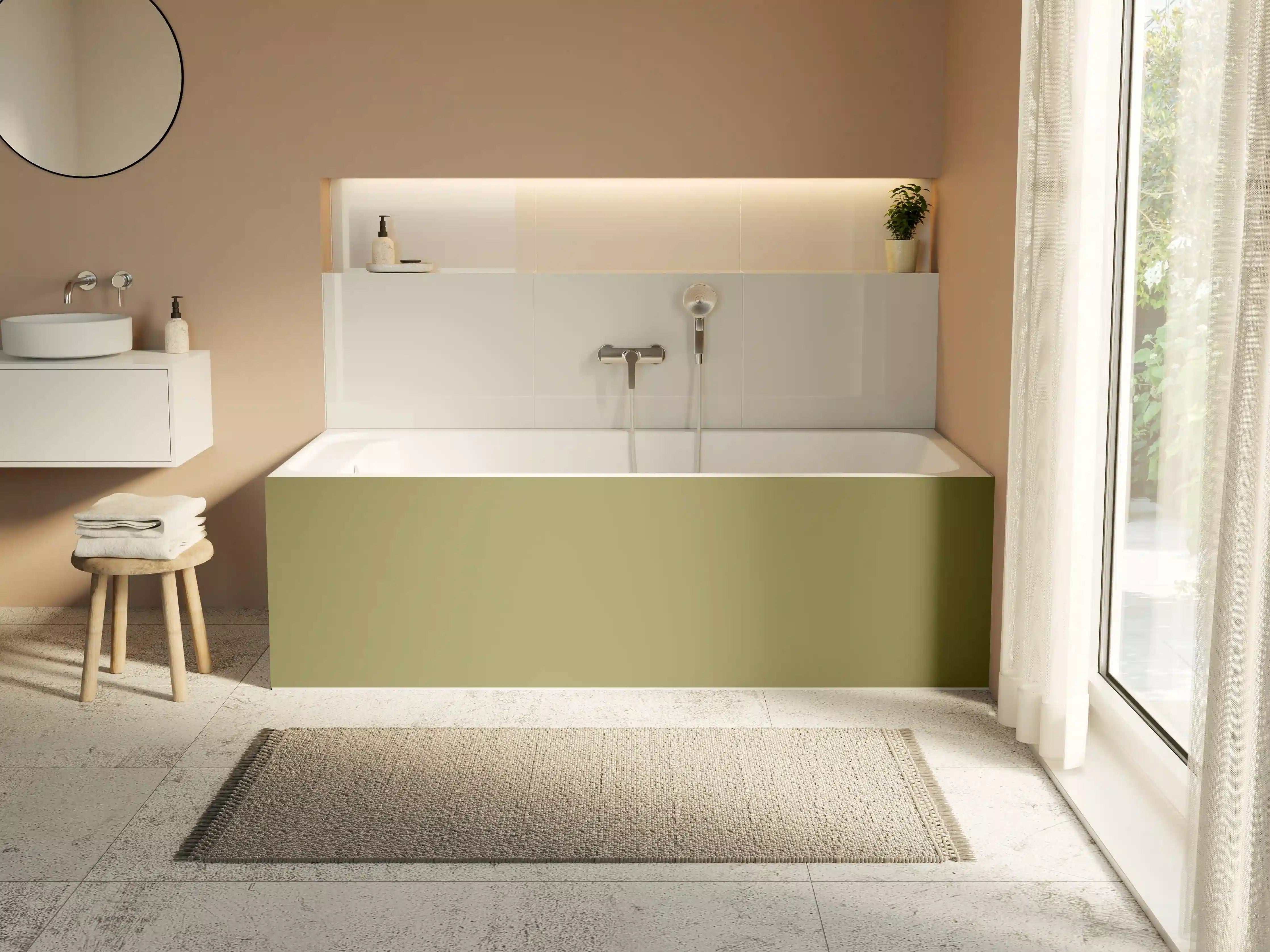 Badewannen-Rückwand - RAL 1020 (olivgelb)