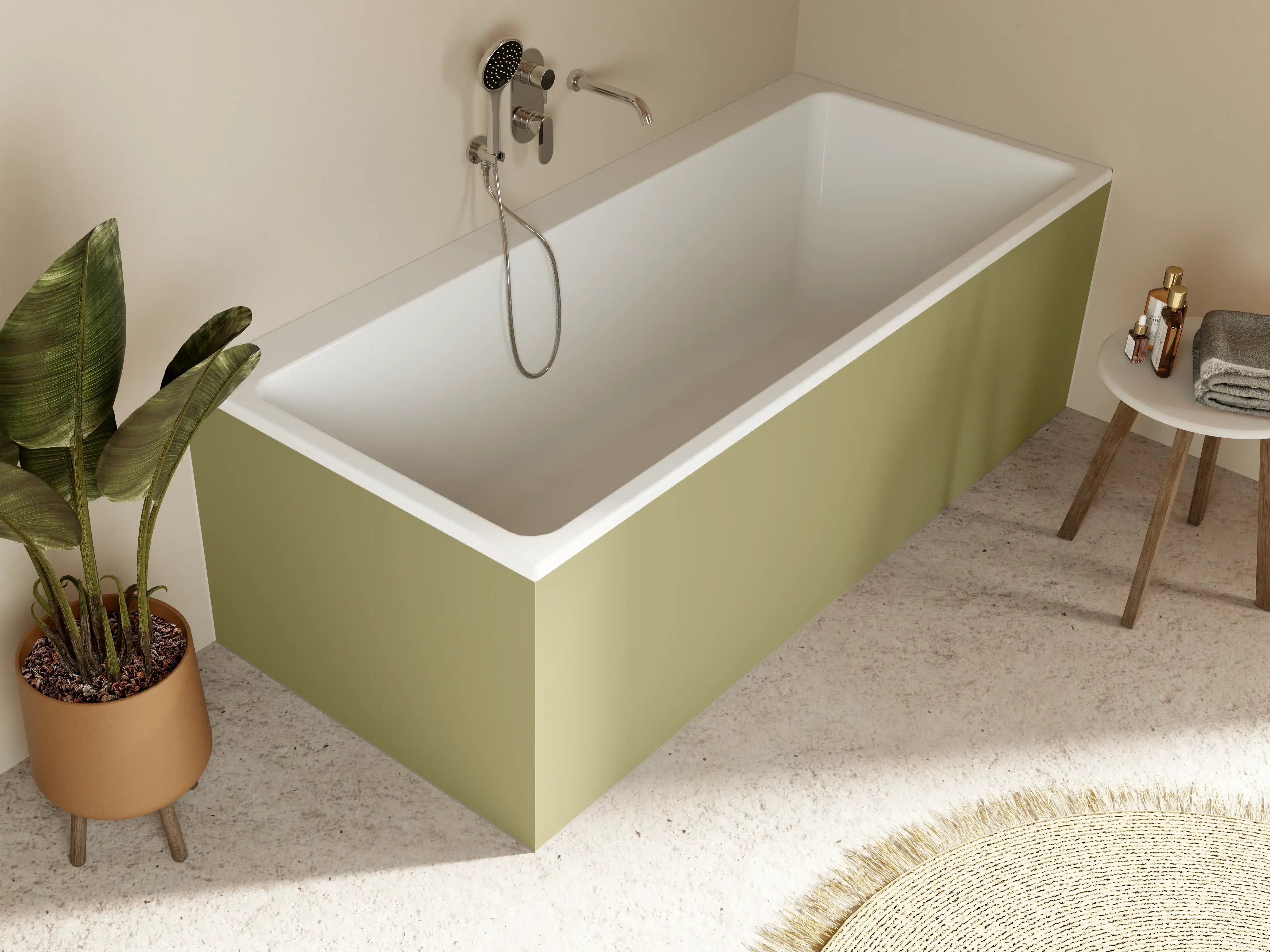 Badewannen-Rückwand - RAL 1020 (olivgelb)