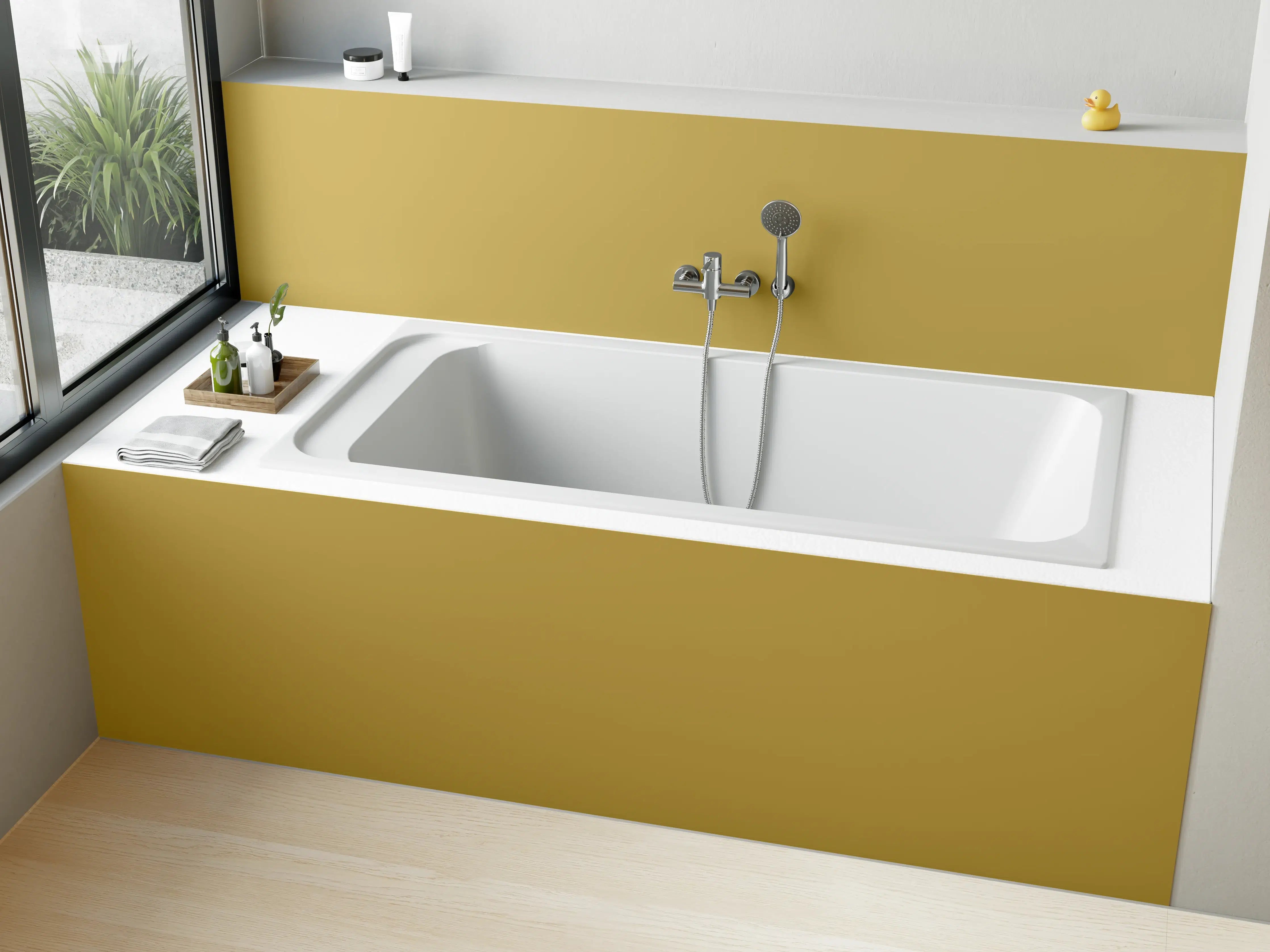 Badewannen-Rückwand - RAL 1024 (Ockergelb)