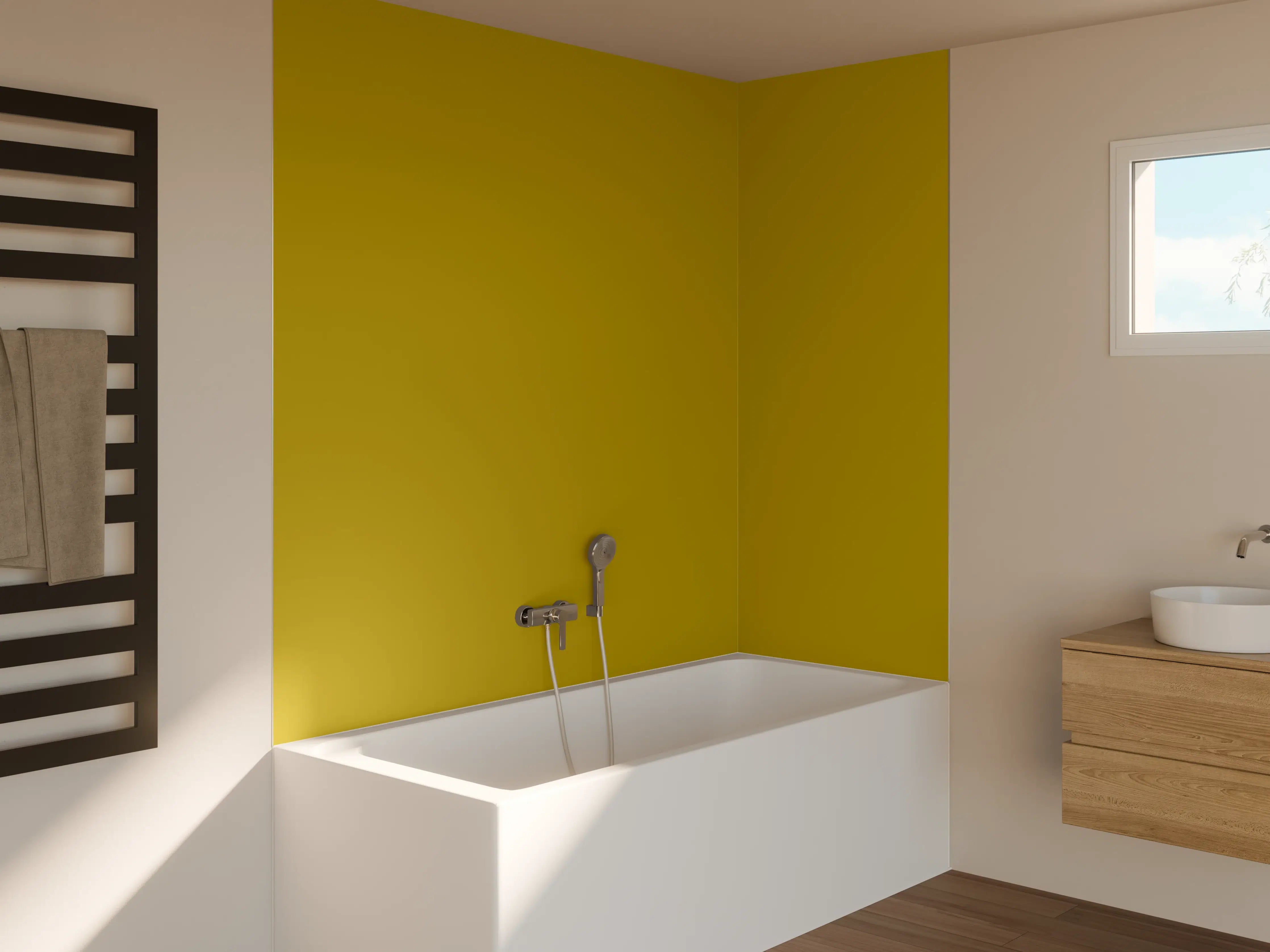 Badewannen-Rückwand - RAL 1027 (Curry)