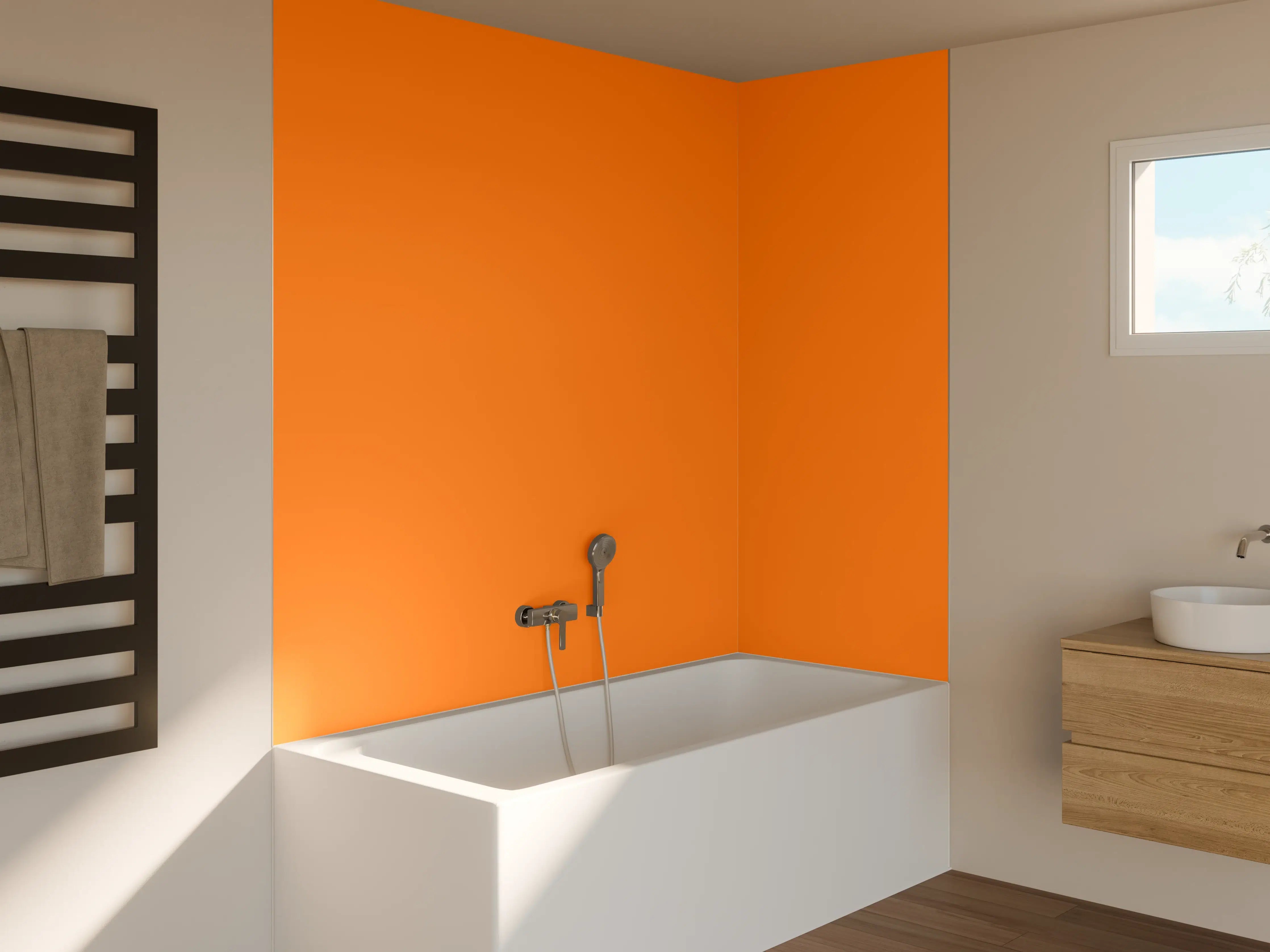 Badewannen-Rückwand - RAL 2003 (Pastellorange)