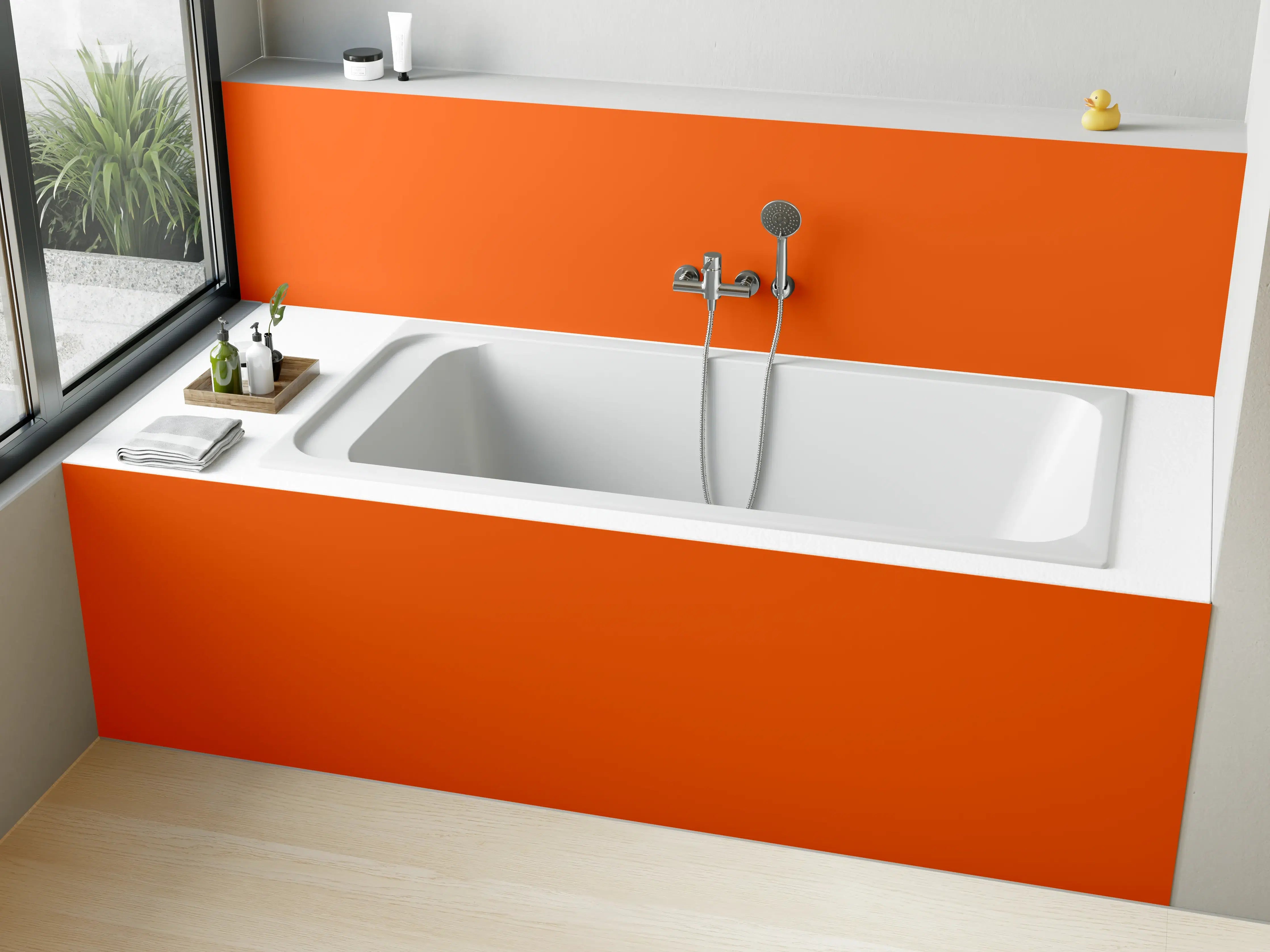 Badewannen-Rückwand - RAL 2004 (Reines Orange)