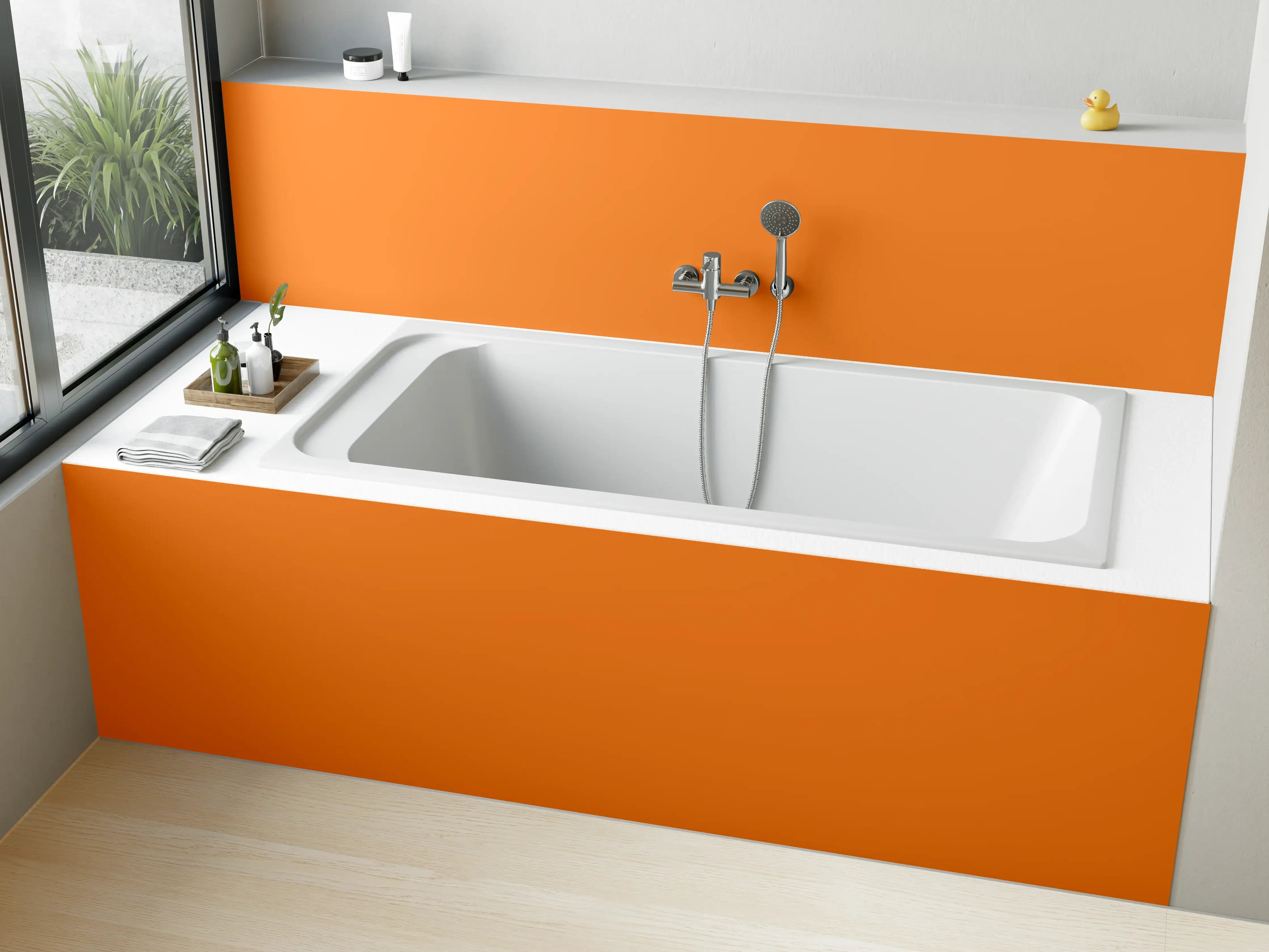 Badewannen-Rückwand - RAL 2011 (Tieforange)