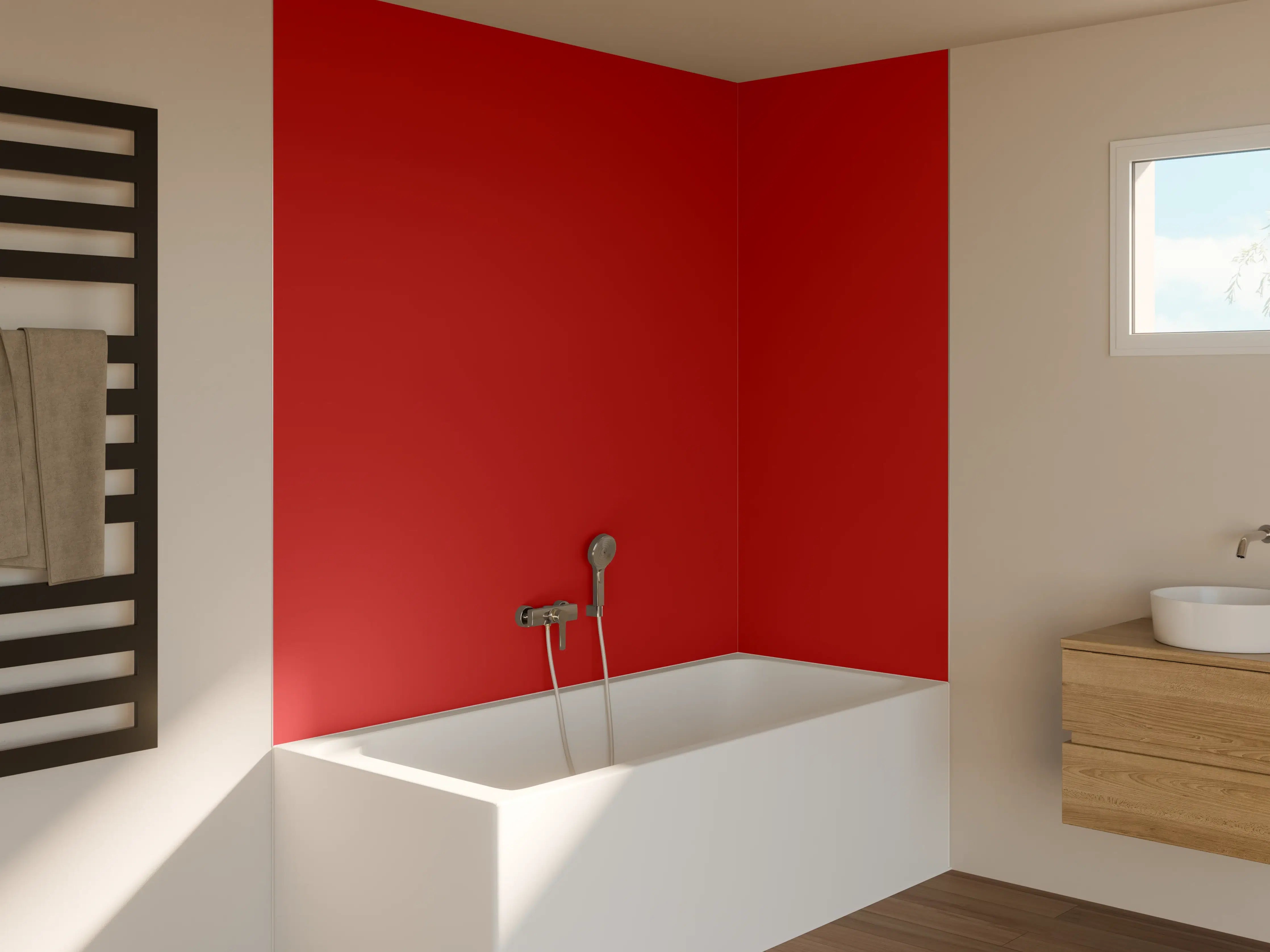 Badewannen-Rückwand - RAL 3000 (Flammenrot)