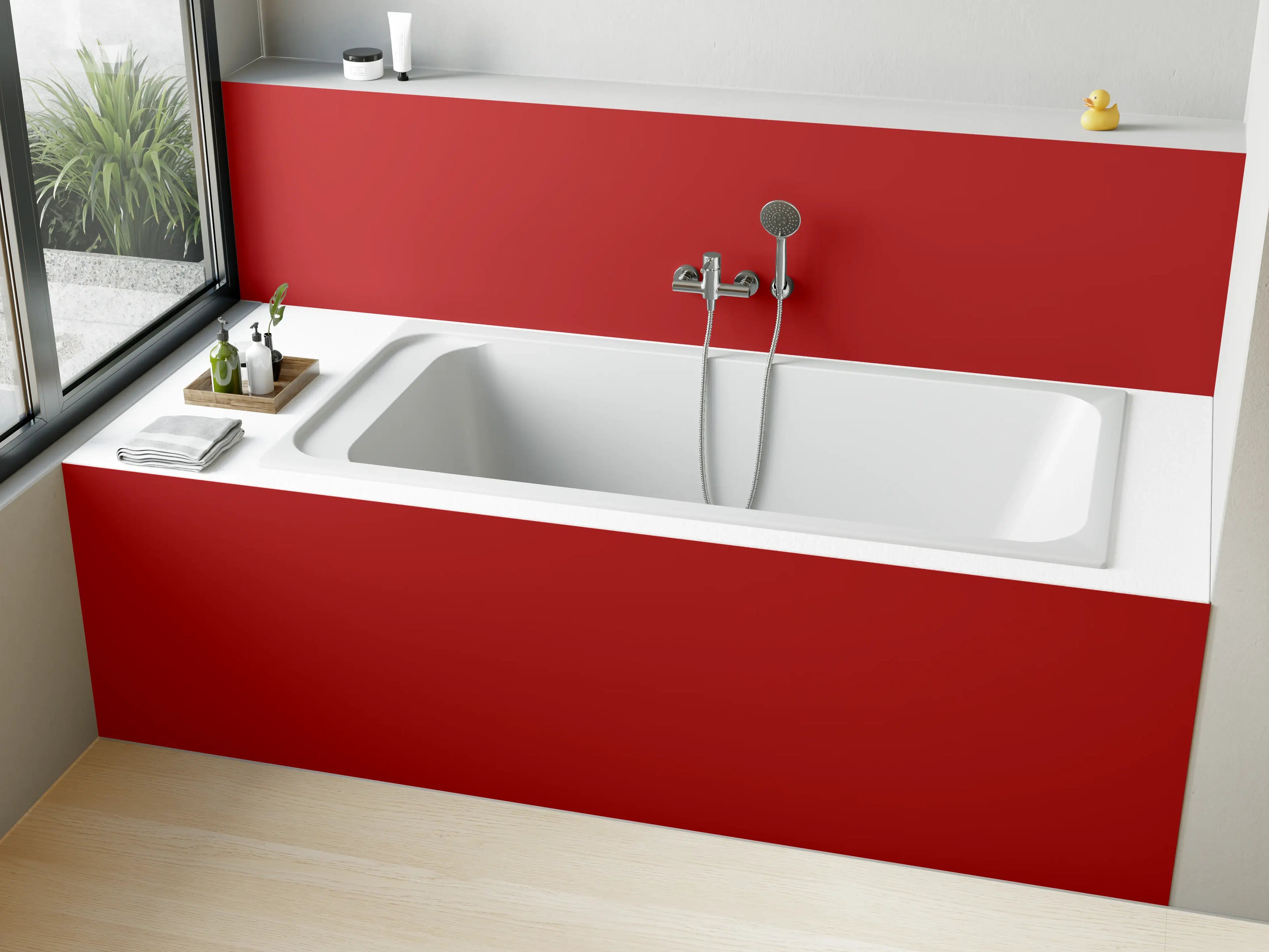 Badewannen-Rückwand - RAL 3000 (Flammenrot)