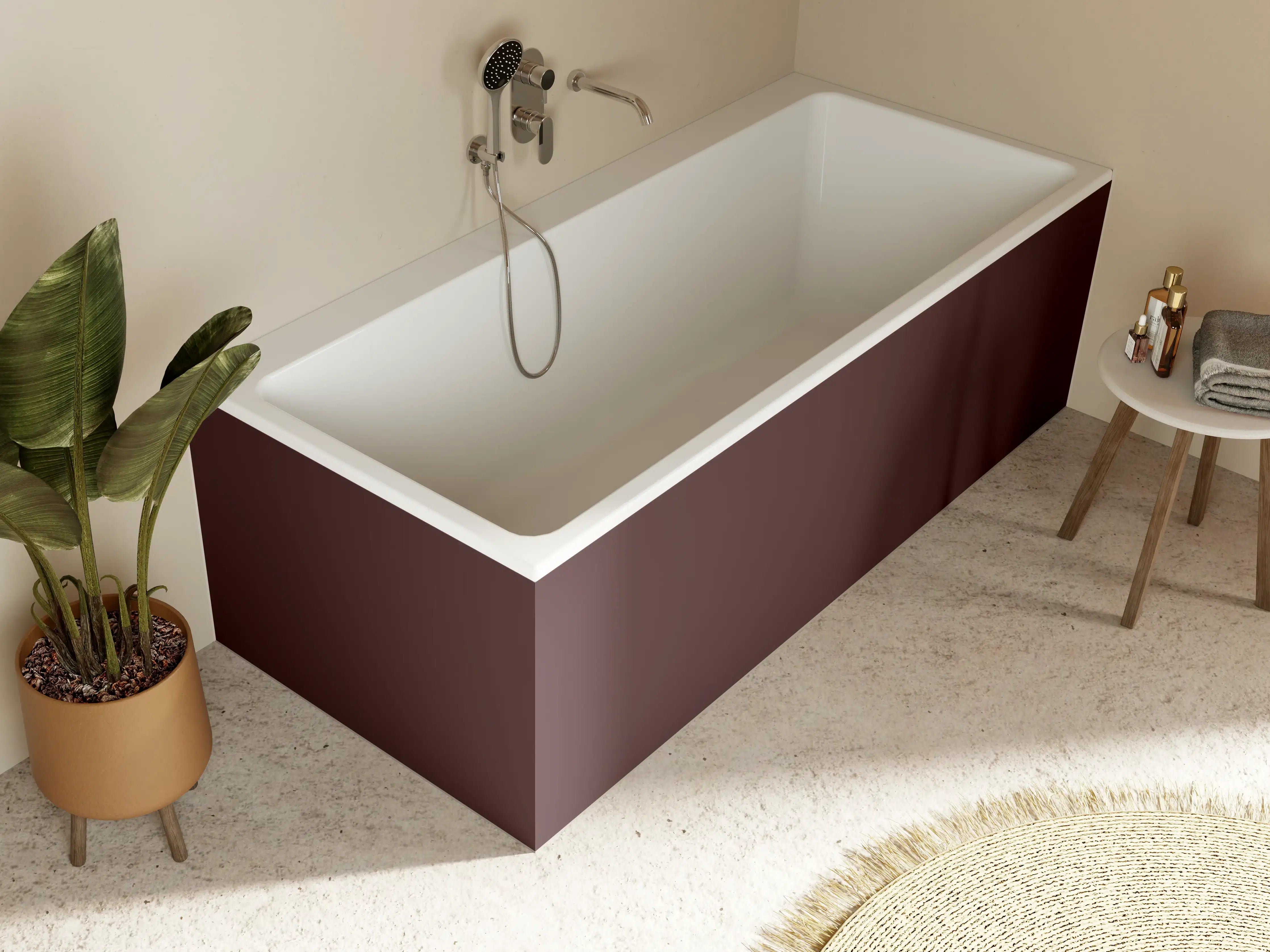 Badewannen-Rückwand - RAL 3007 (Schwarzrot)