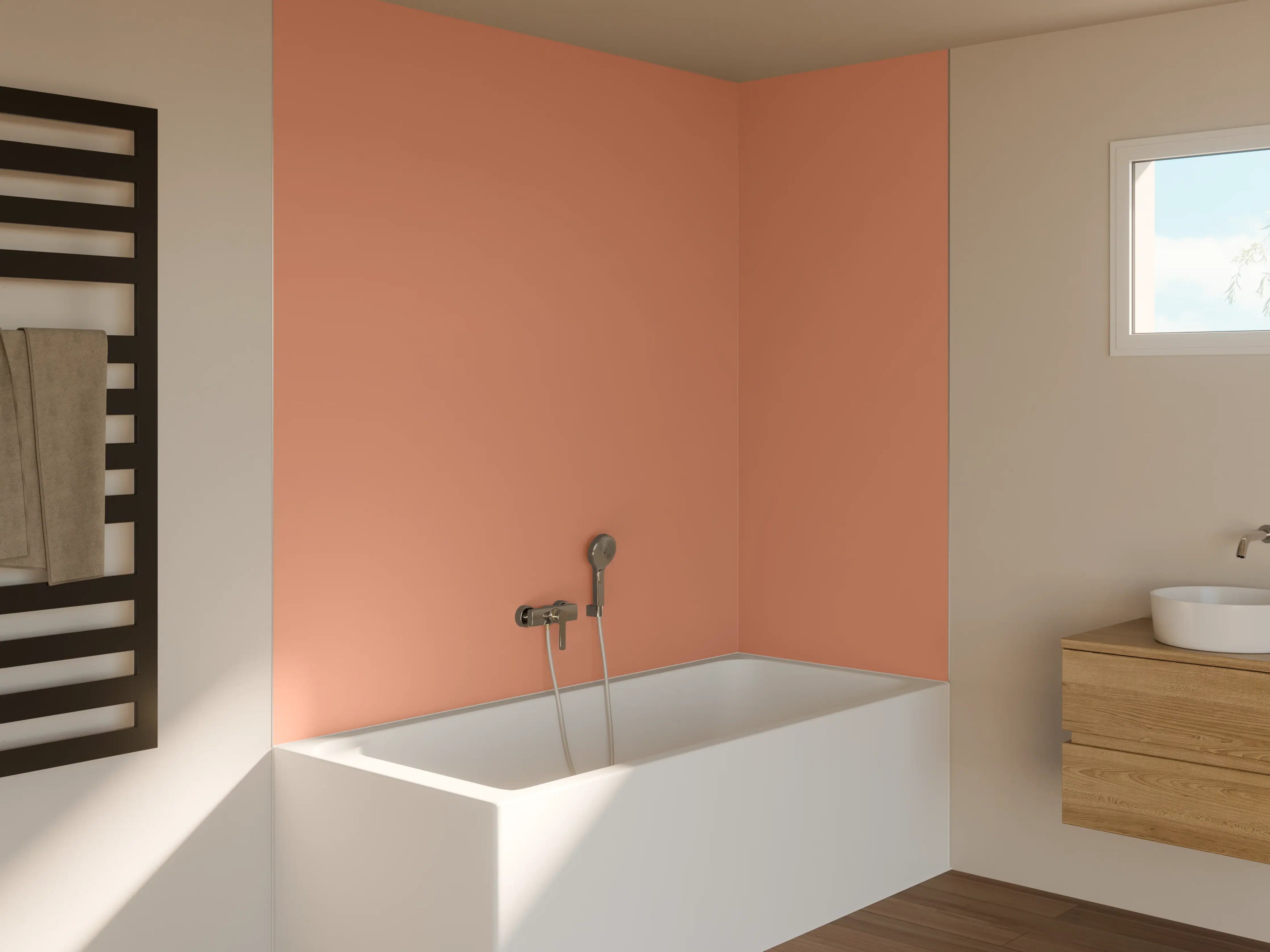 Badewannen-Rückwand - RAL 3012 (Beige-Rot)