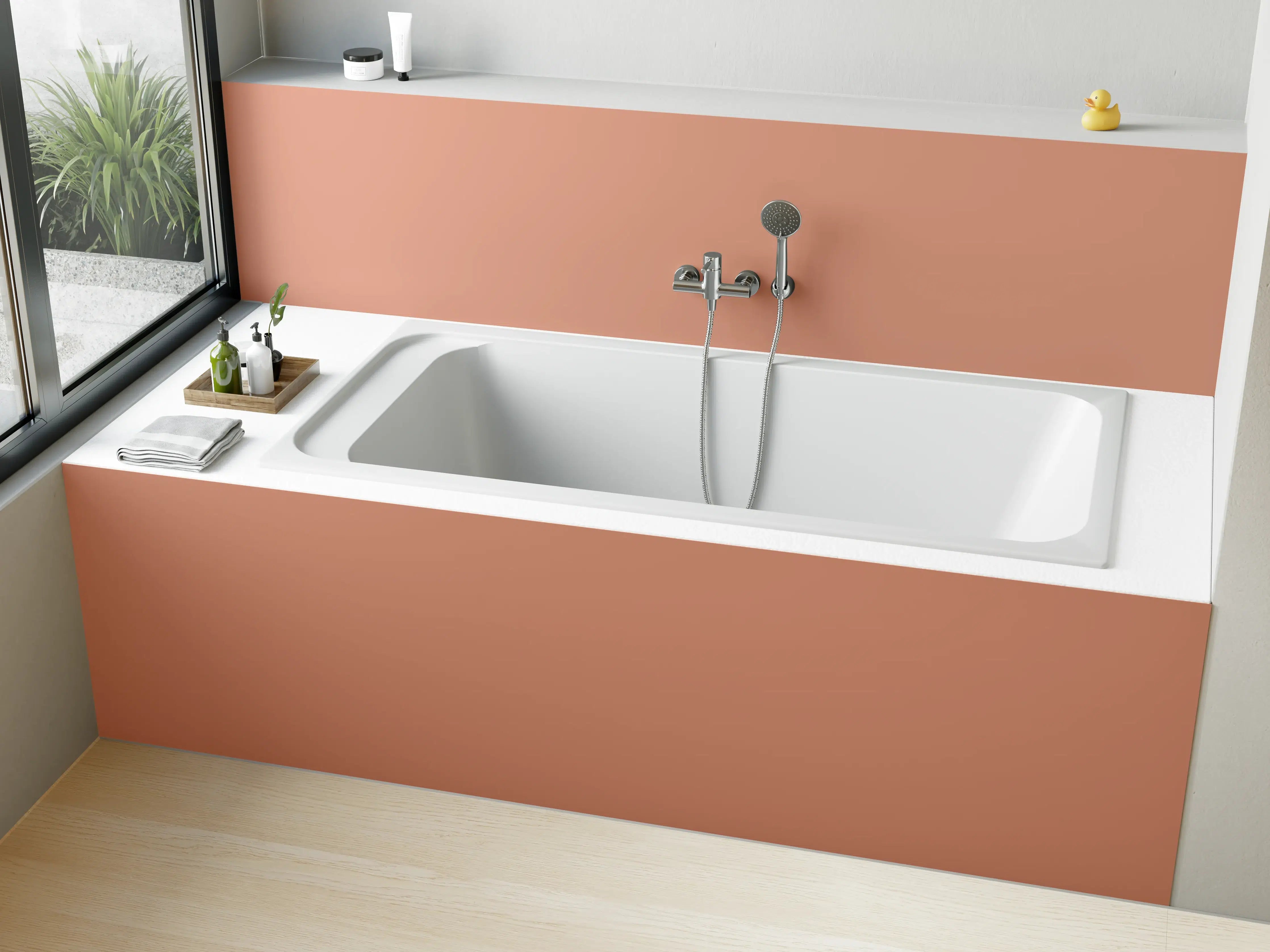 Badewannen-Rückwand - RAL 3012 (Beige-Rot)