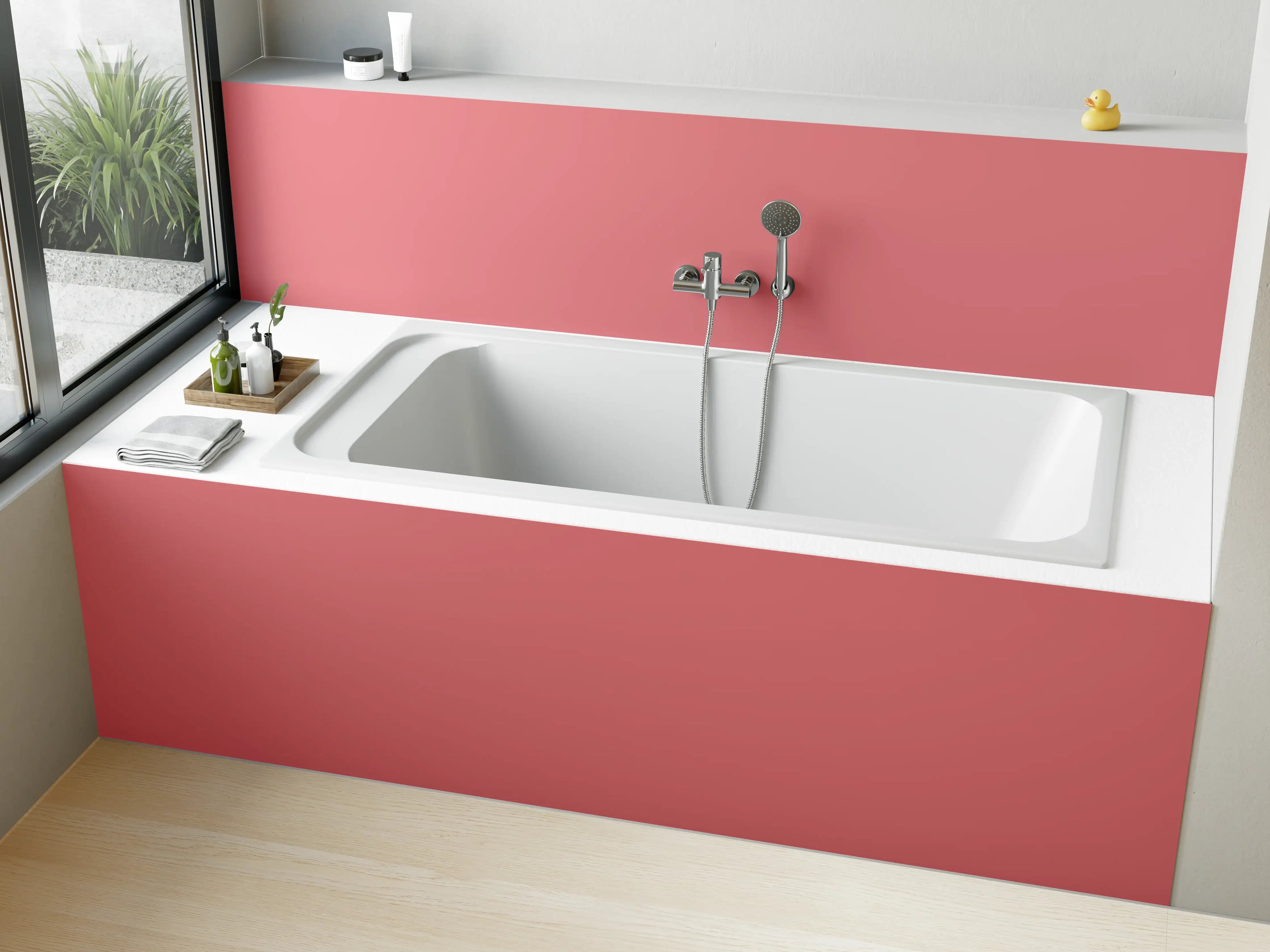 Badewannen-Rückwand - RAL 3014 (Altrosa)