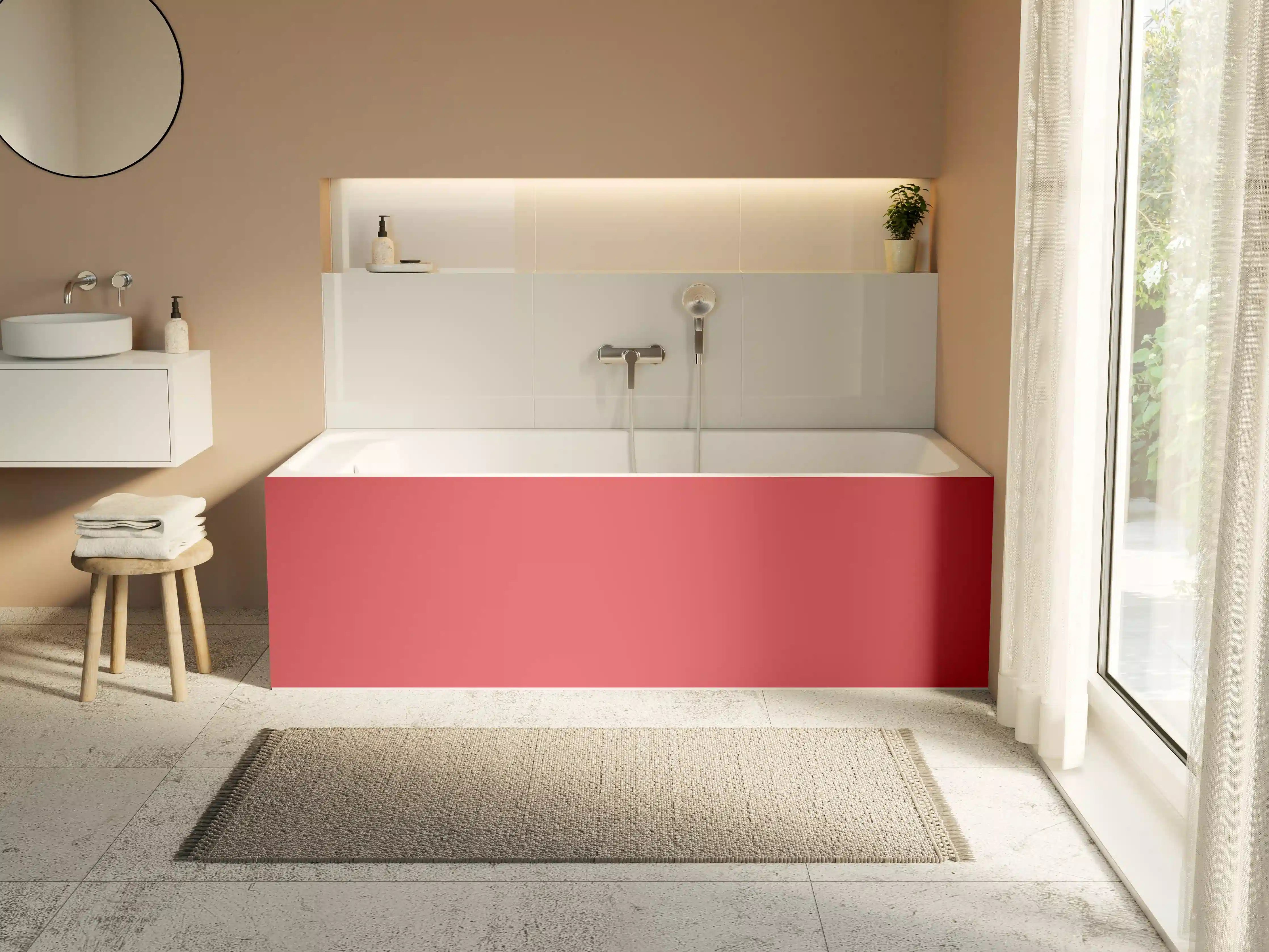 Badewannen-Rückwand - RAL 3017 (Rosa)