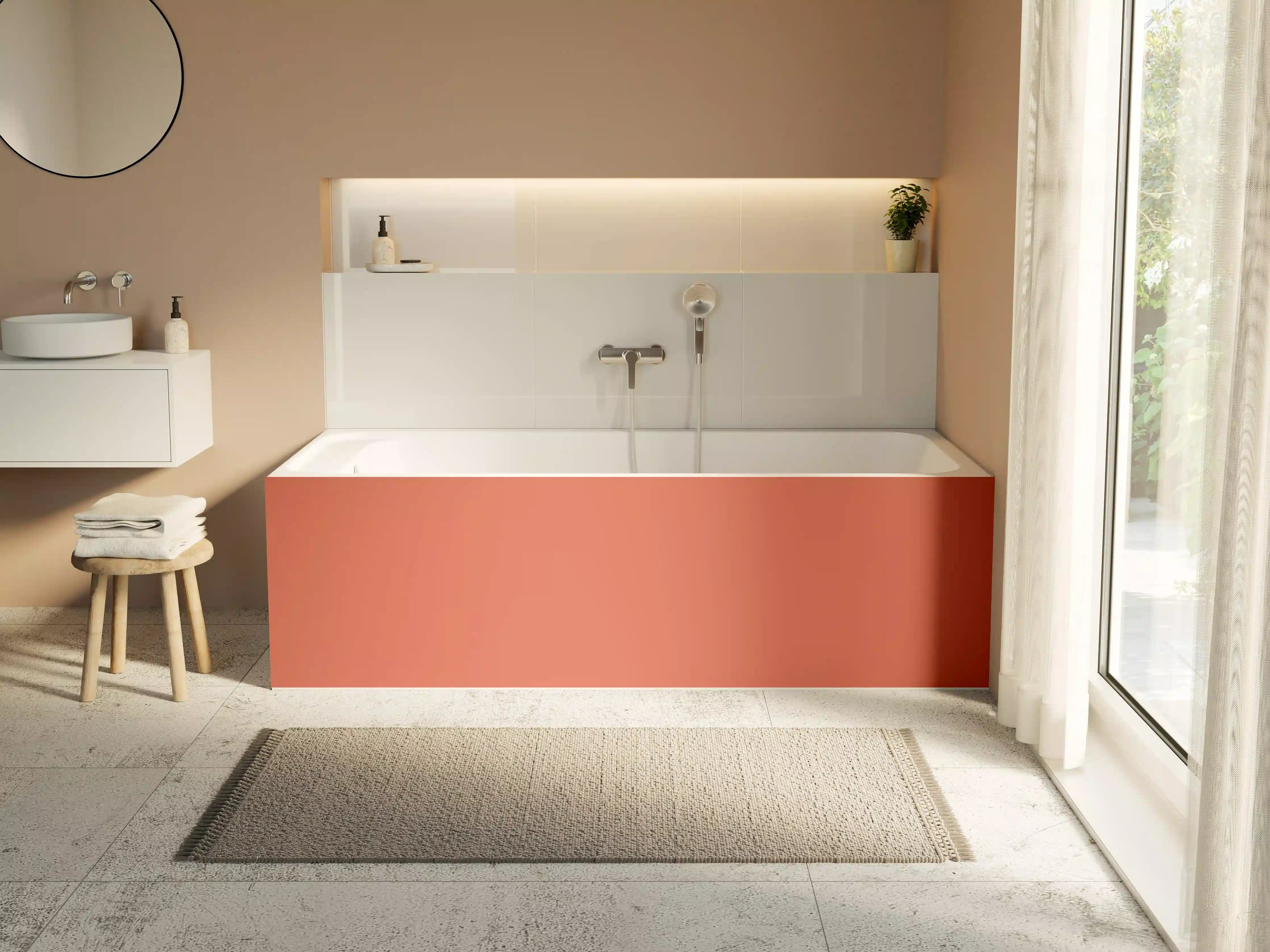 Badewannen-Rückwand - RAL 3022 (Lachsrosa)