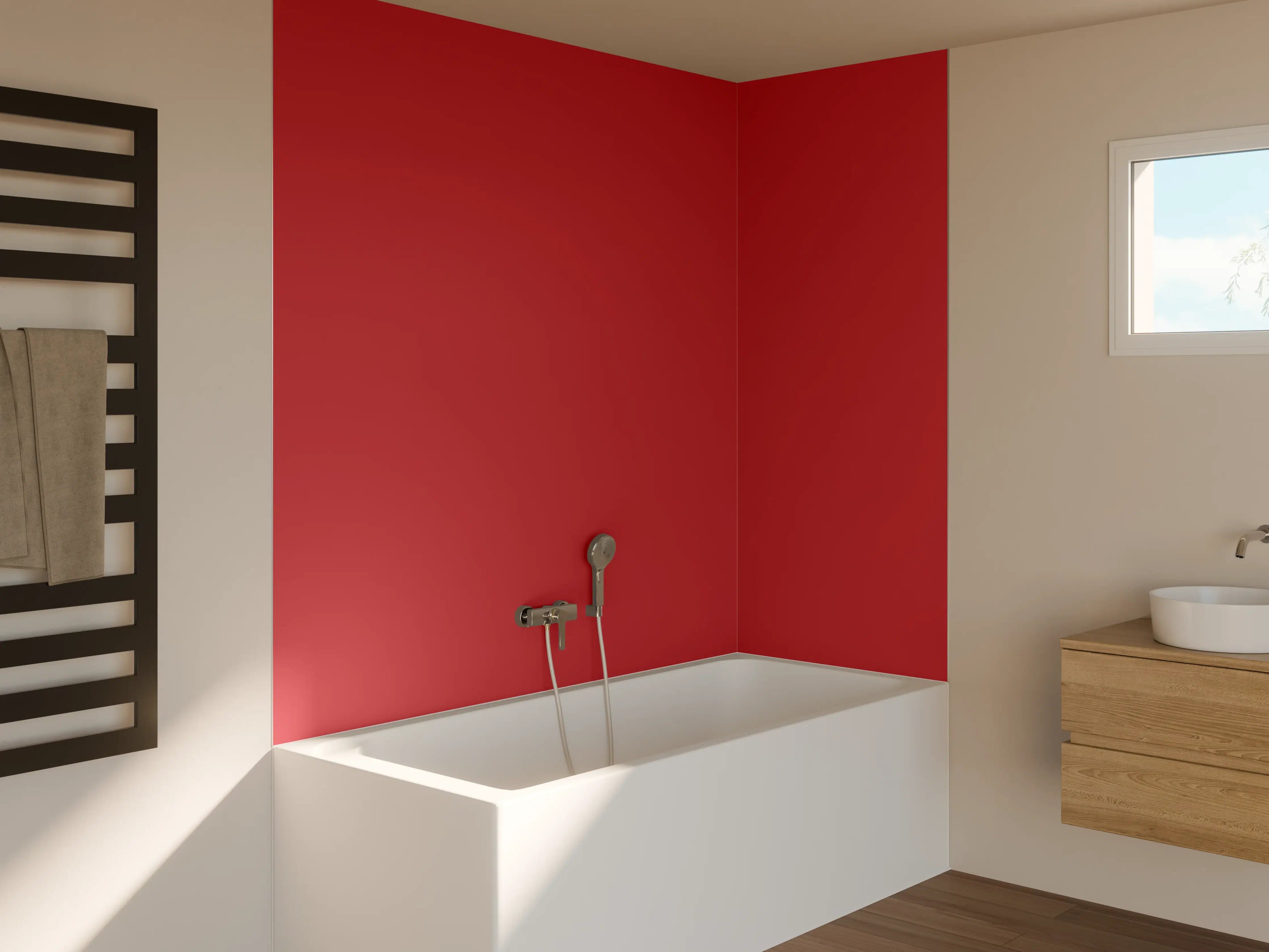 Badewannen-Rückwand - RAL 3031 (Orientrot)
