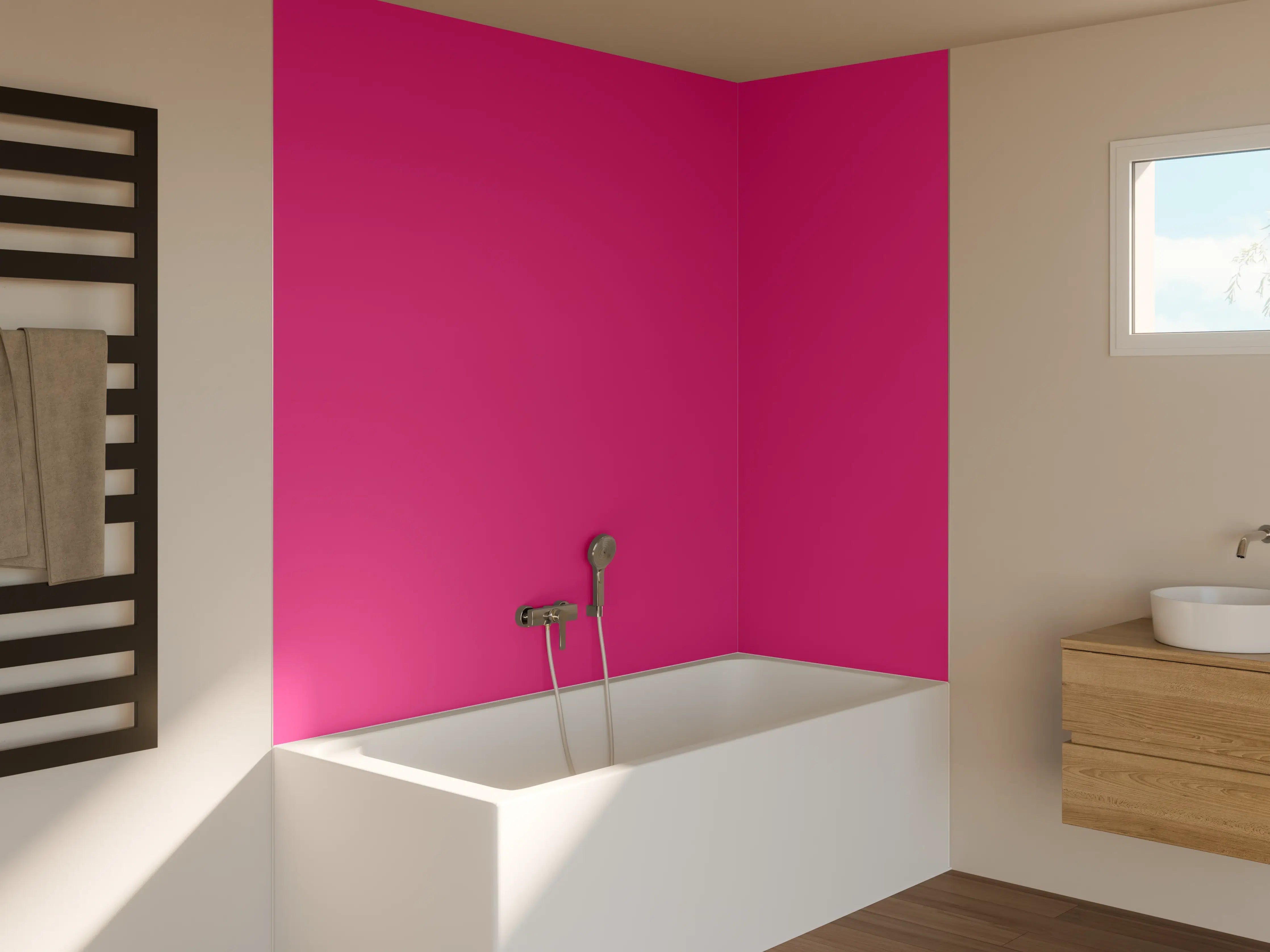 Badewannen-Rückwand - RAL 4010 (Telemagenta)