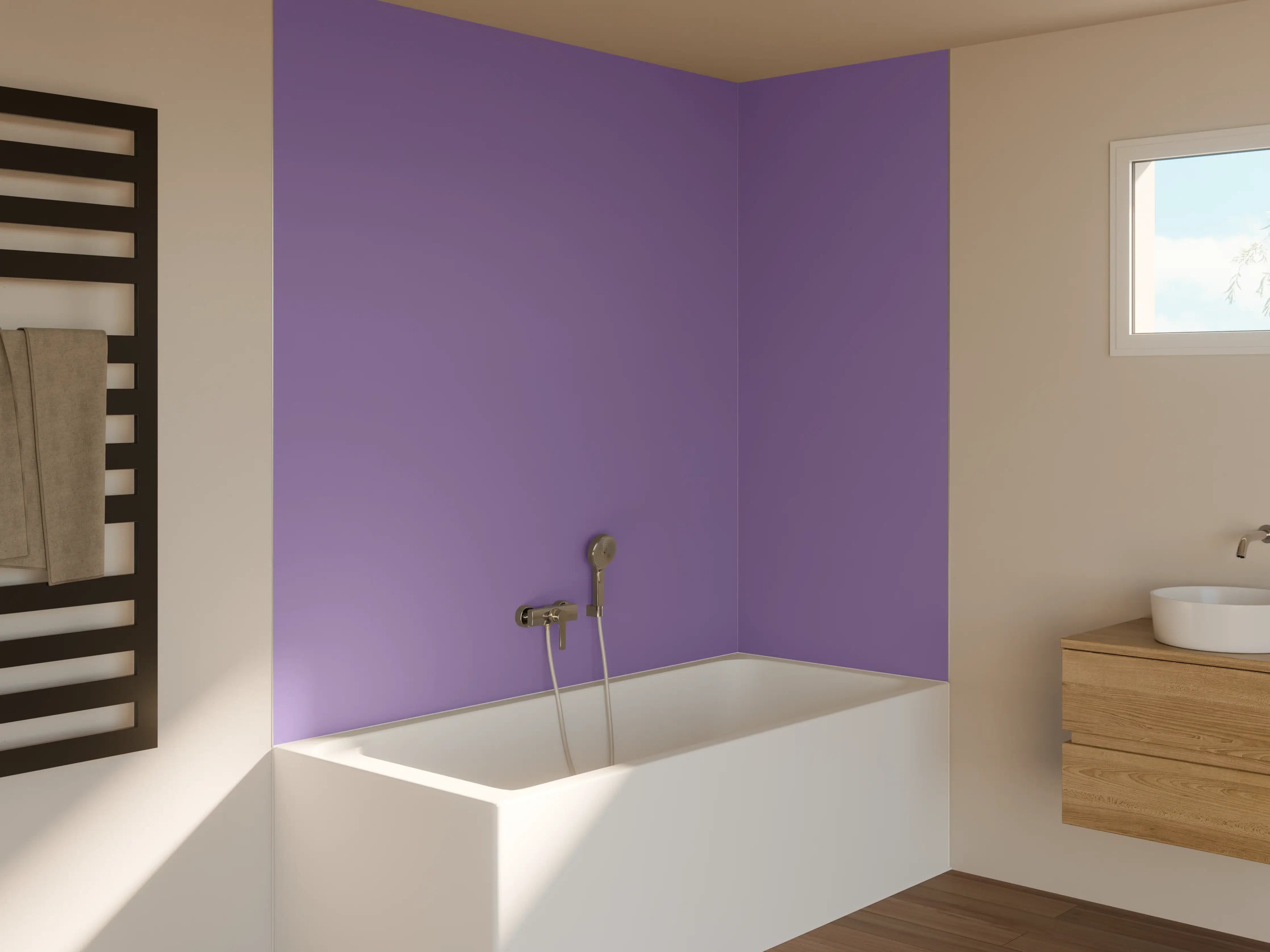 Badewannen-Rückwand - RAL 4011 (Perlviolett)