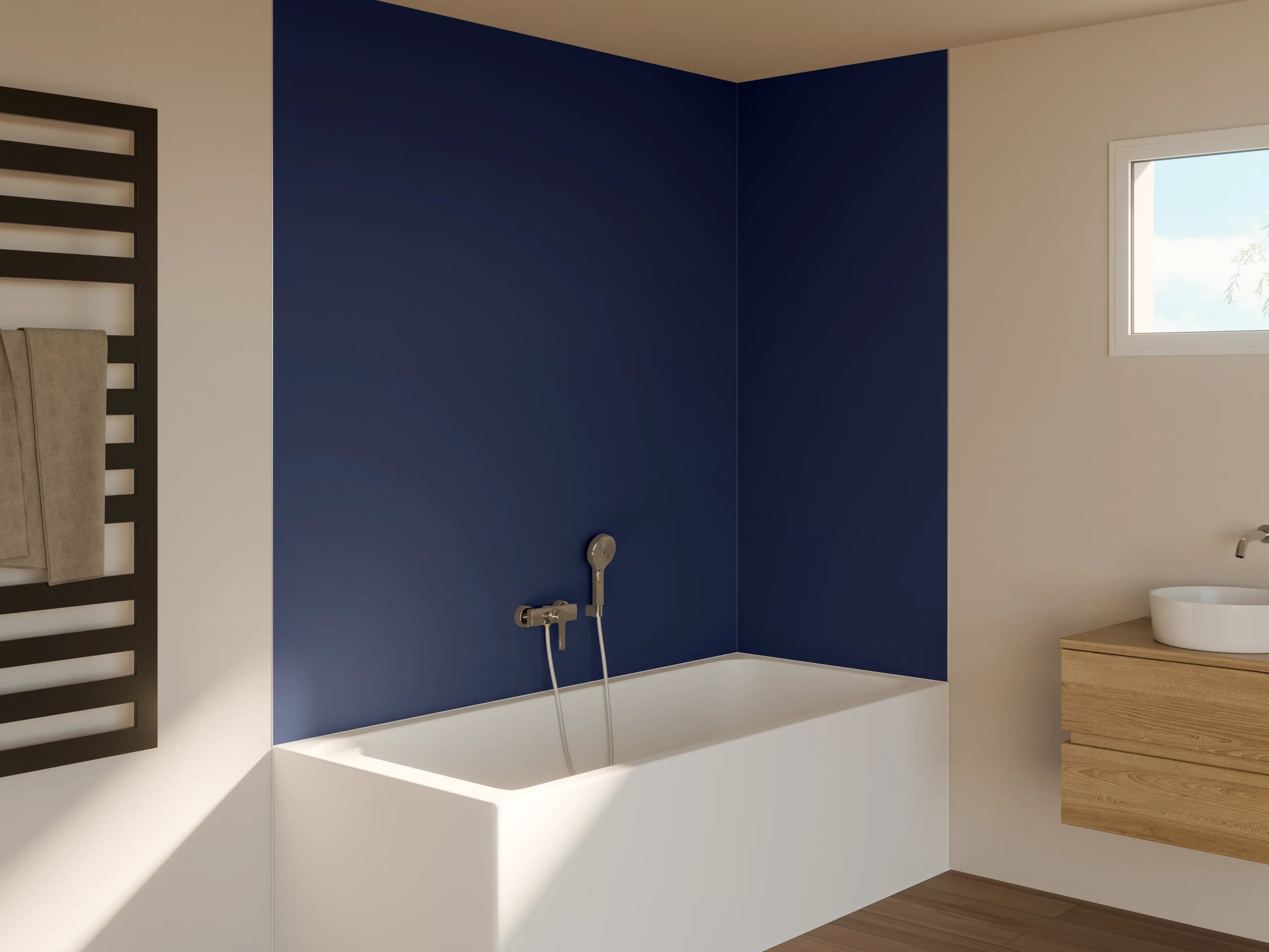 Badewannen-Rückwand - RAL 5003 (Saphirblau)