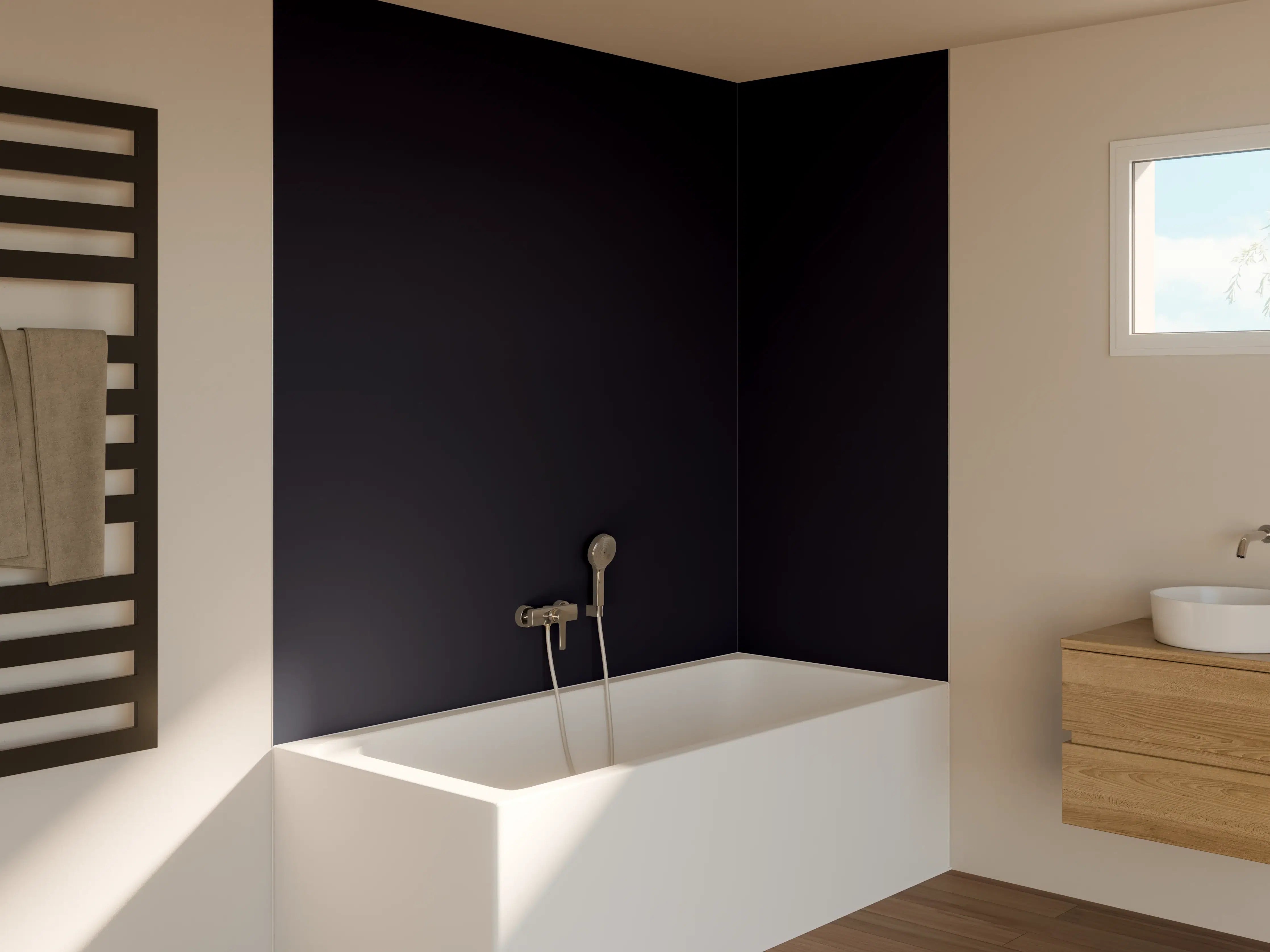 Badewannen-Rückwand - RAL 5004 (Schwarzblau)