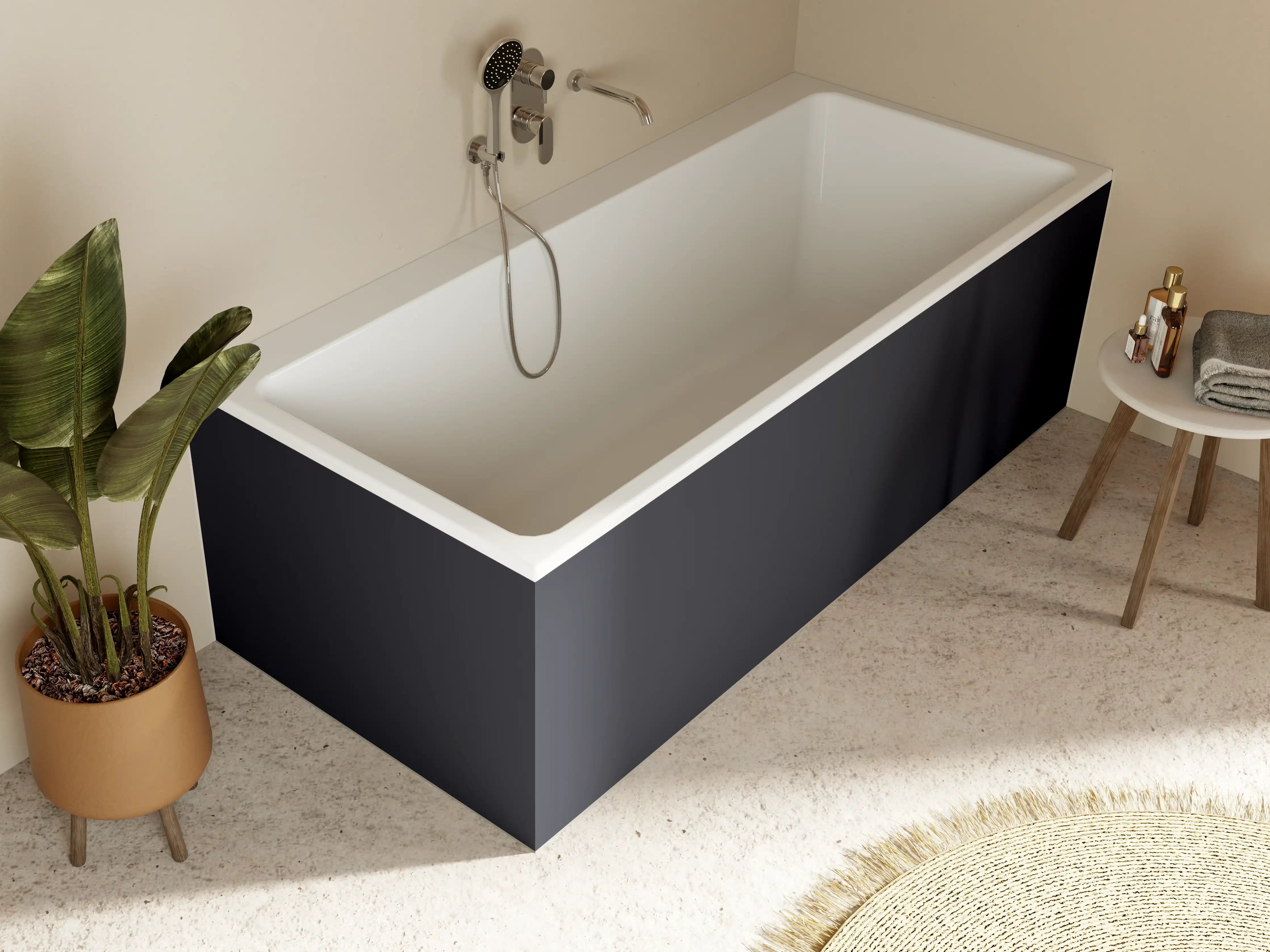 Badewannen-Rückwand - RAL 5004 (Schwarzblau)