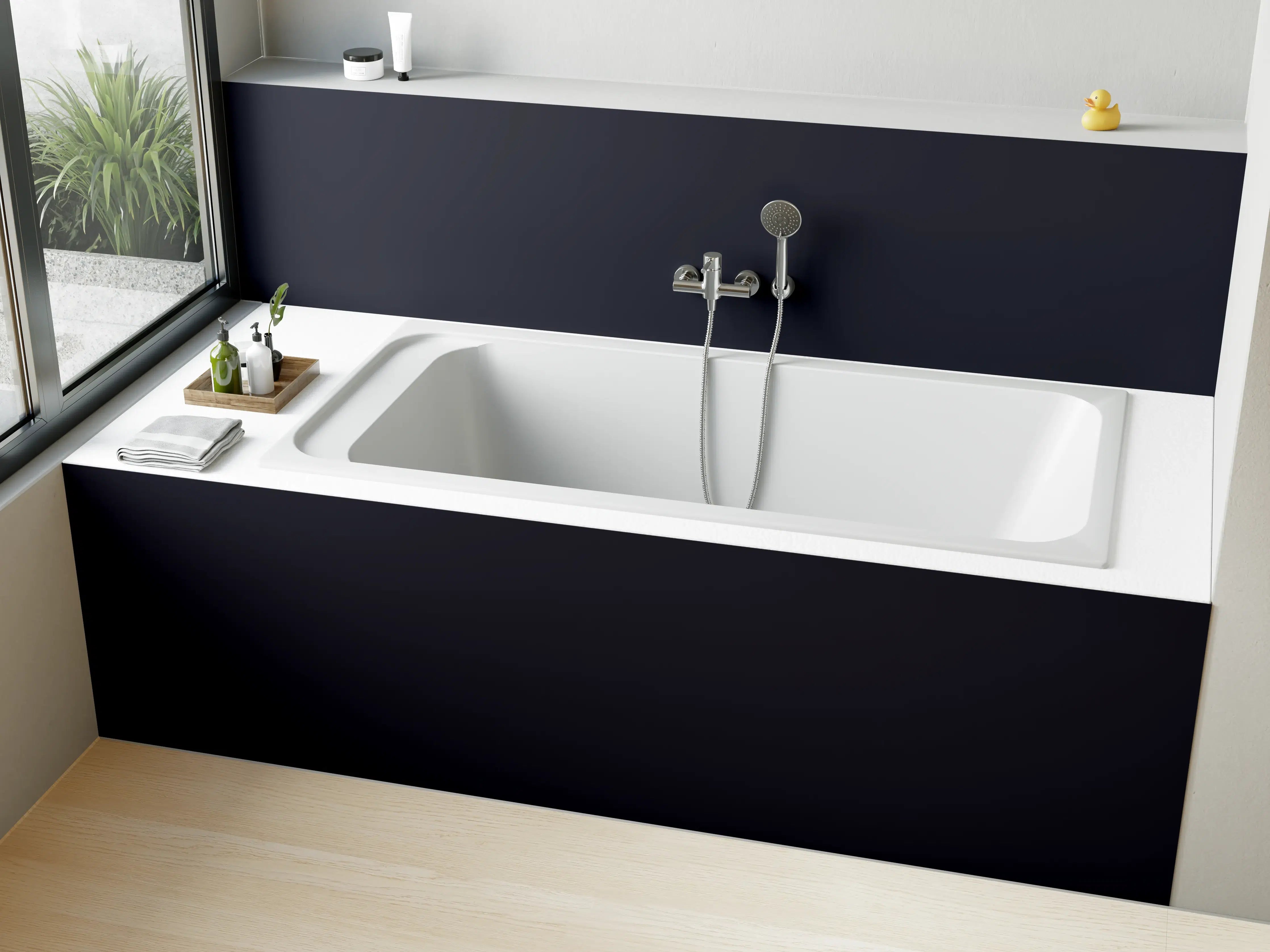 Badewannen-Rückwand - RAL 5004 (Schwarzblau)