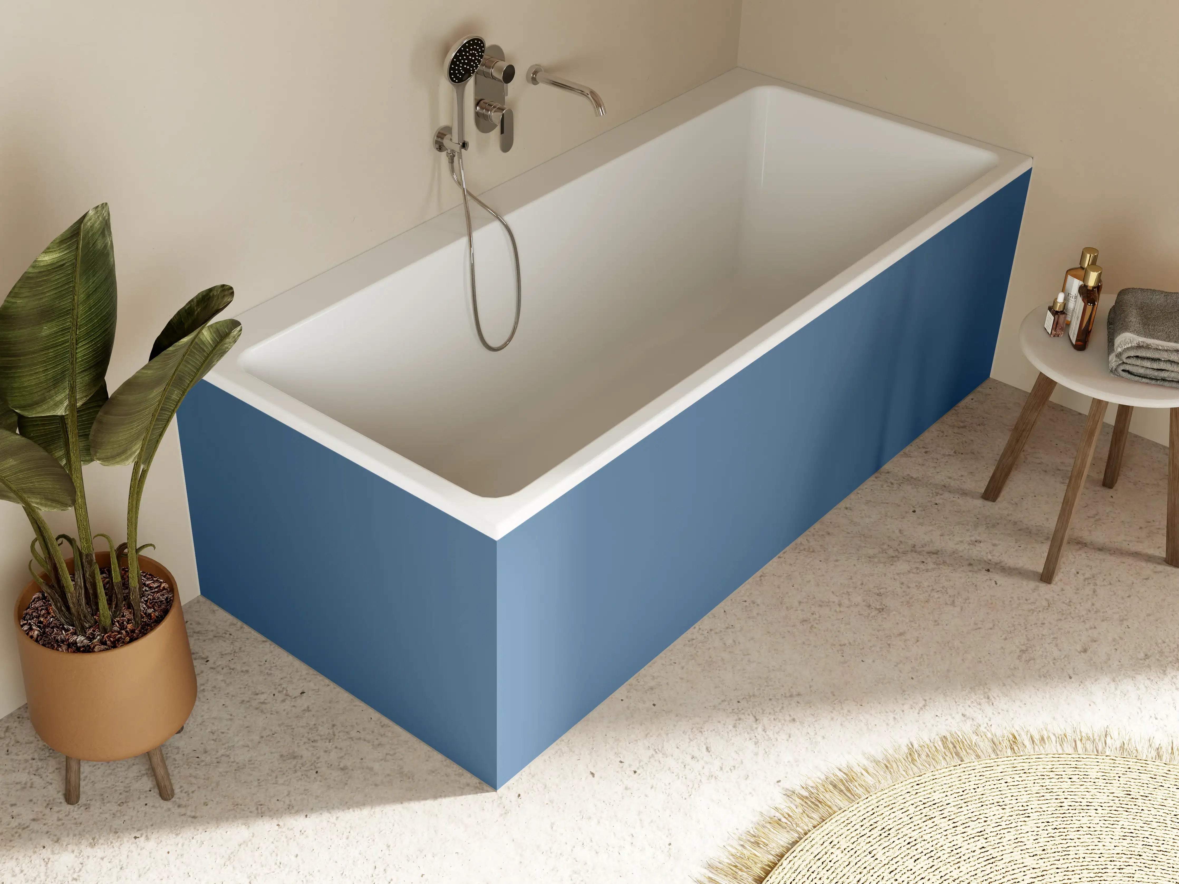 Badewannen-Rückwand - RAL 5007 (Brillantblau)