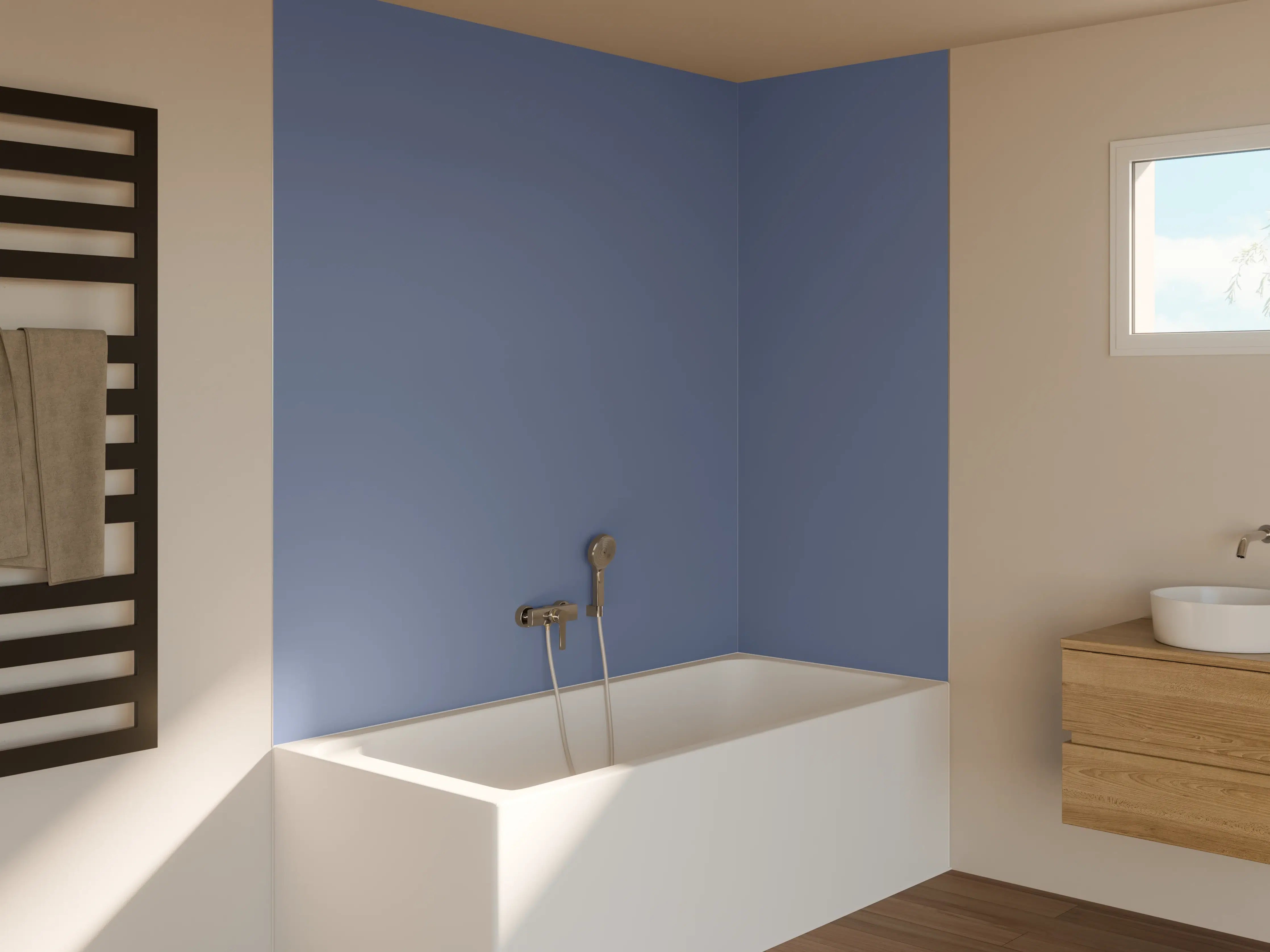 Badewannen-Rückwand - RAL 5014 (Taubenblau)