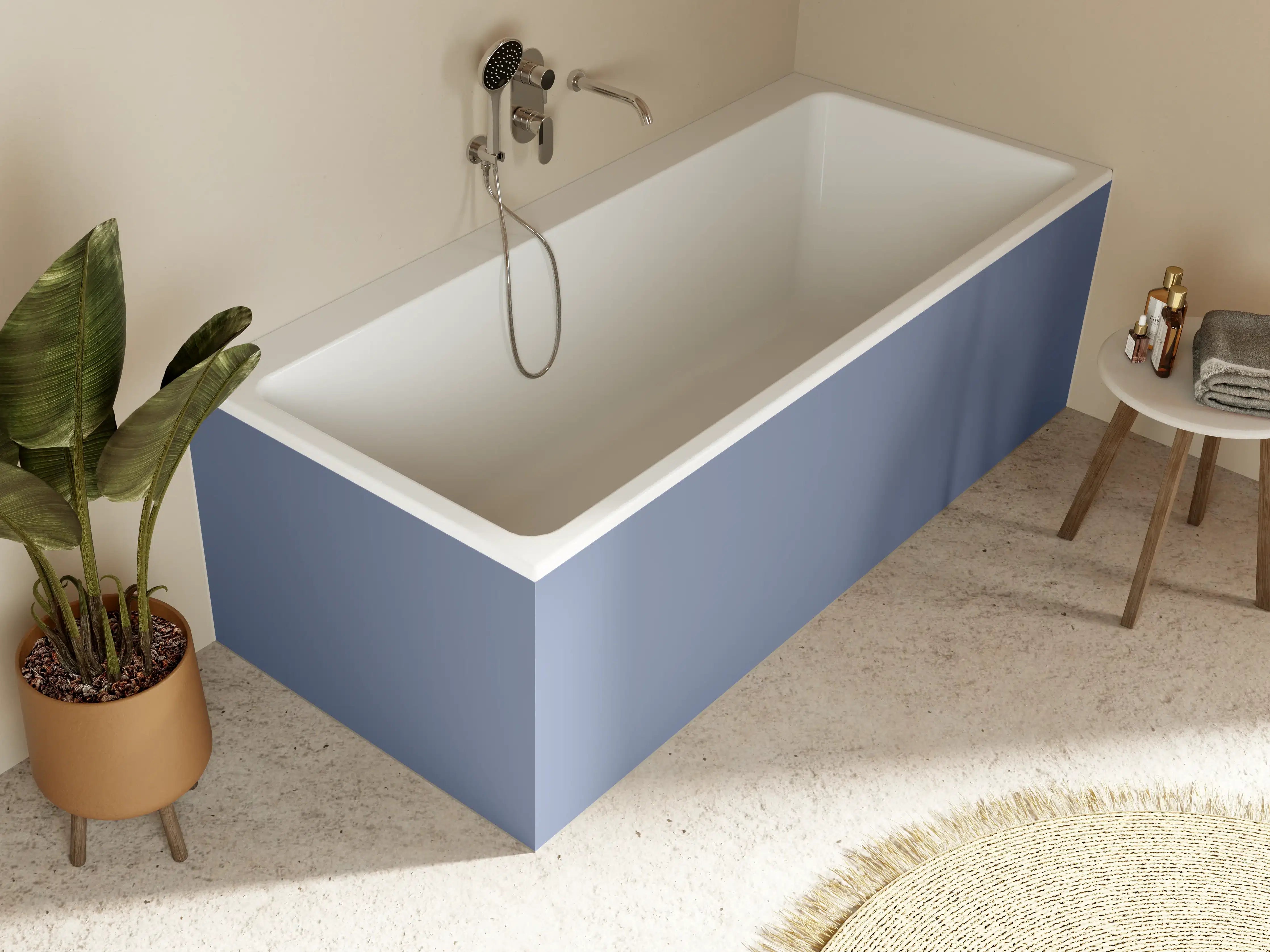 Badewannen-Rückwand - RAL 5014 (Taubenblau)