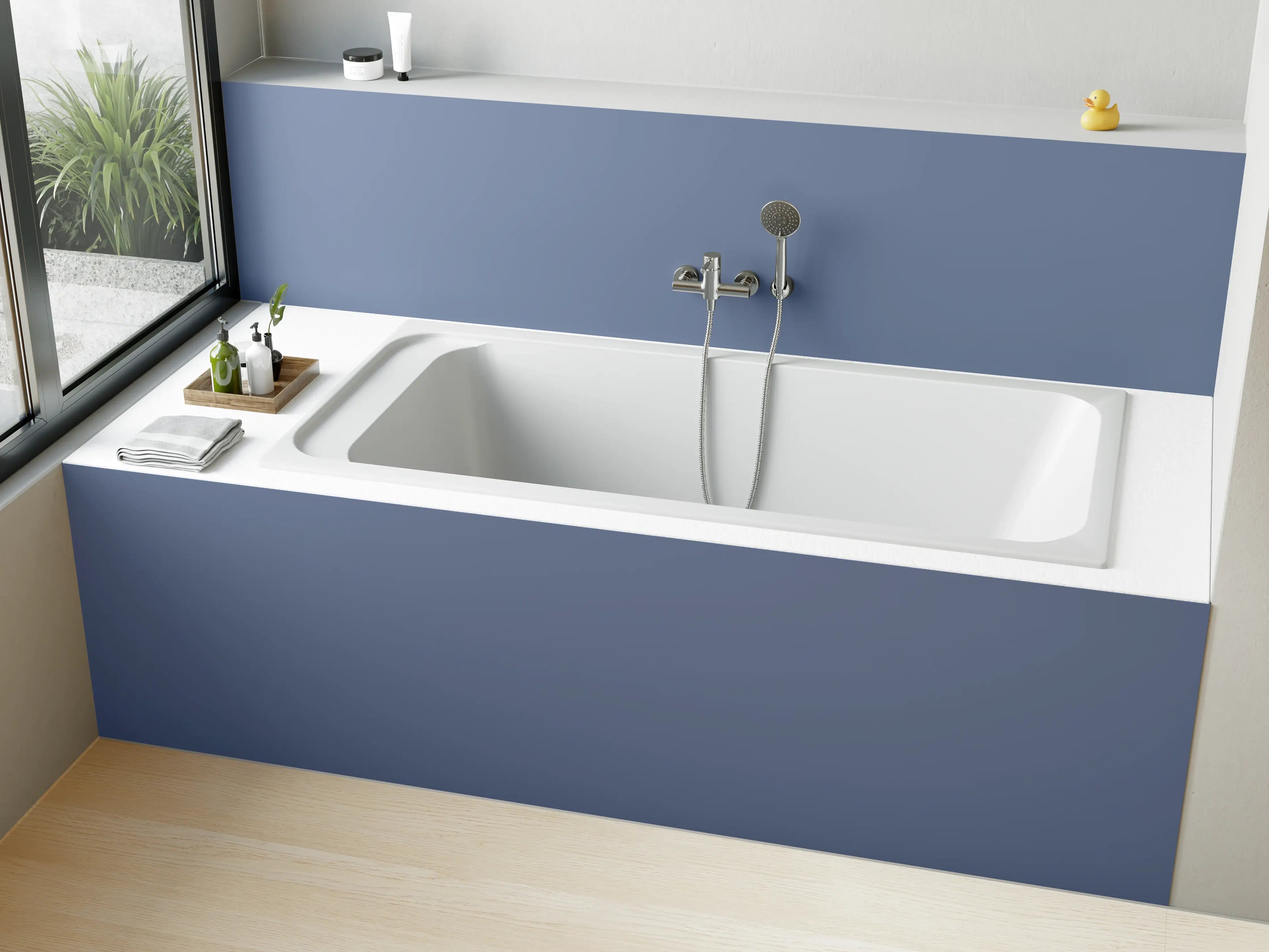 Badewannen-Rückwand - RAL 5014 (Taubenblau)