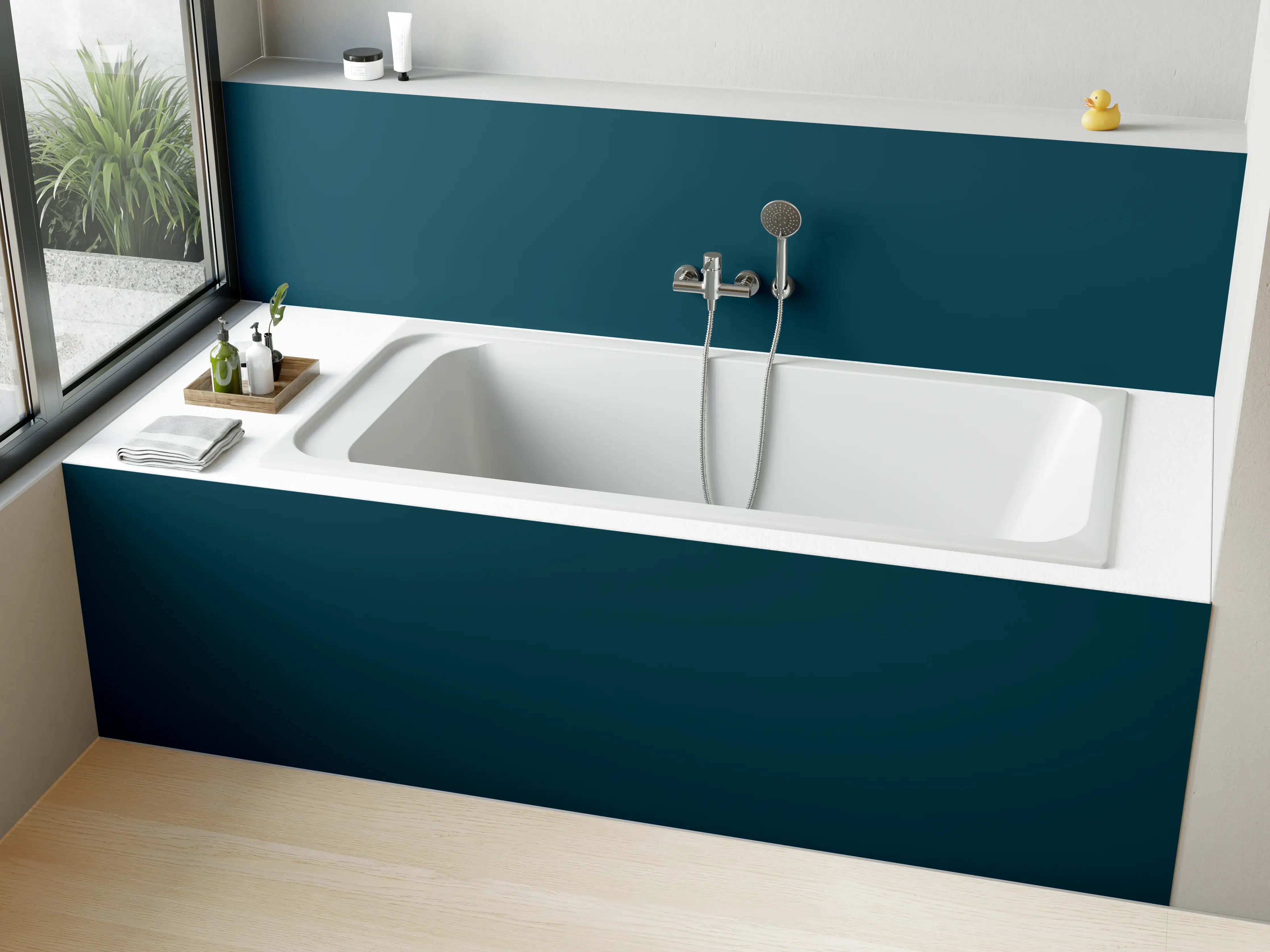 Badewannen-Rückwand - RAL 5020 (Ozeanblau)