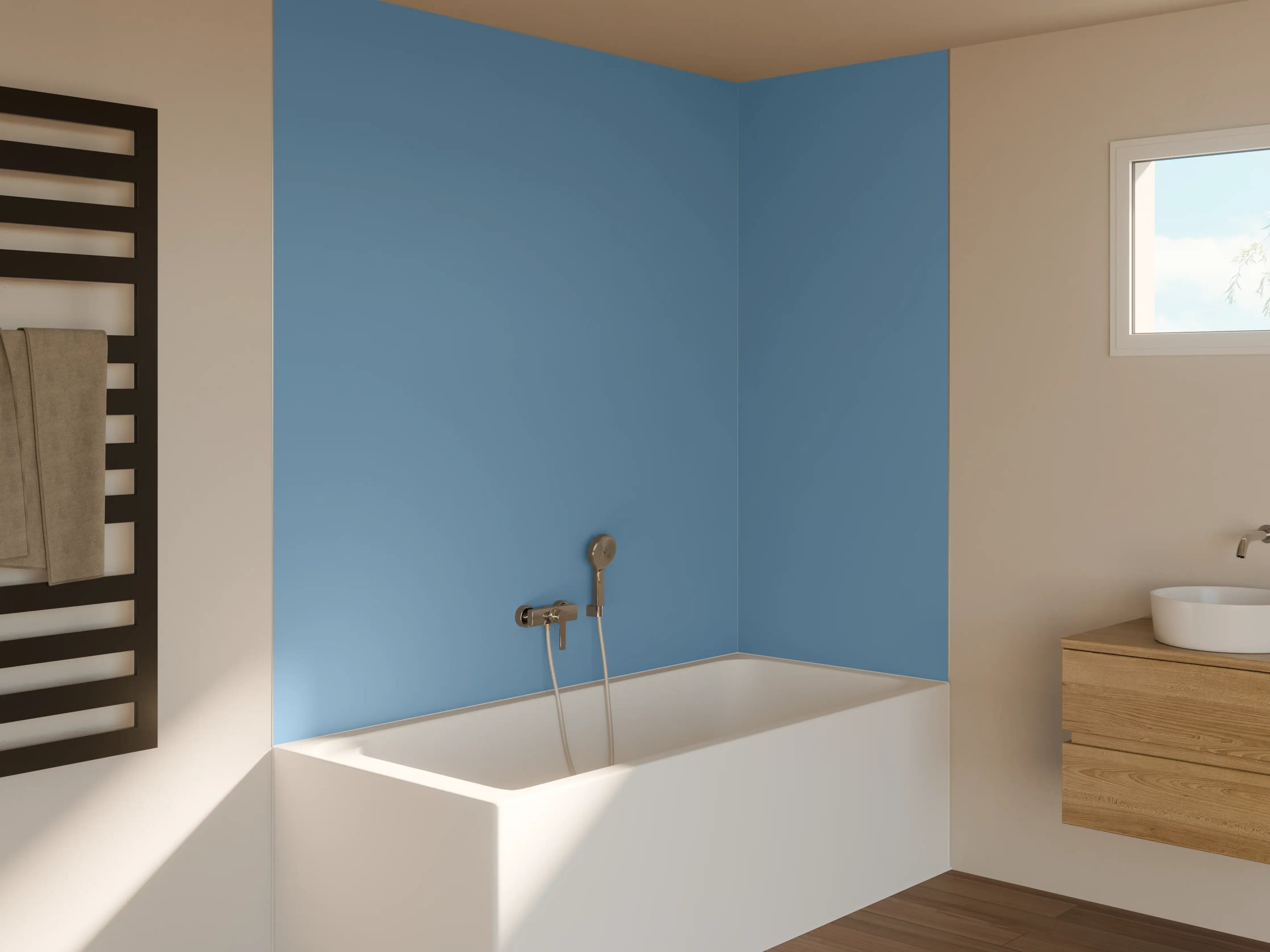 Badewannen-Rückwand - RAL 5024 (Pastellblau)