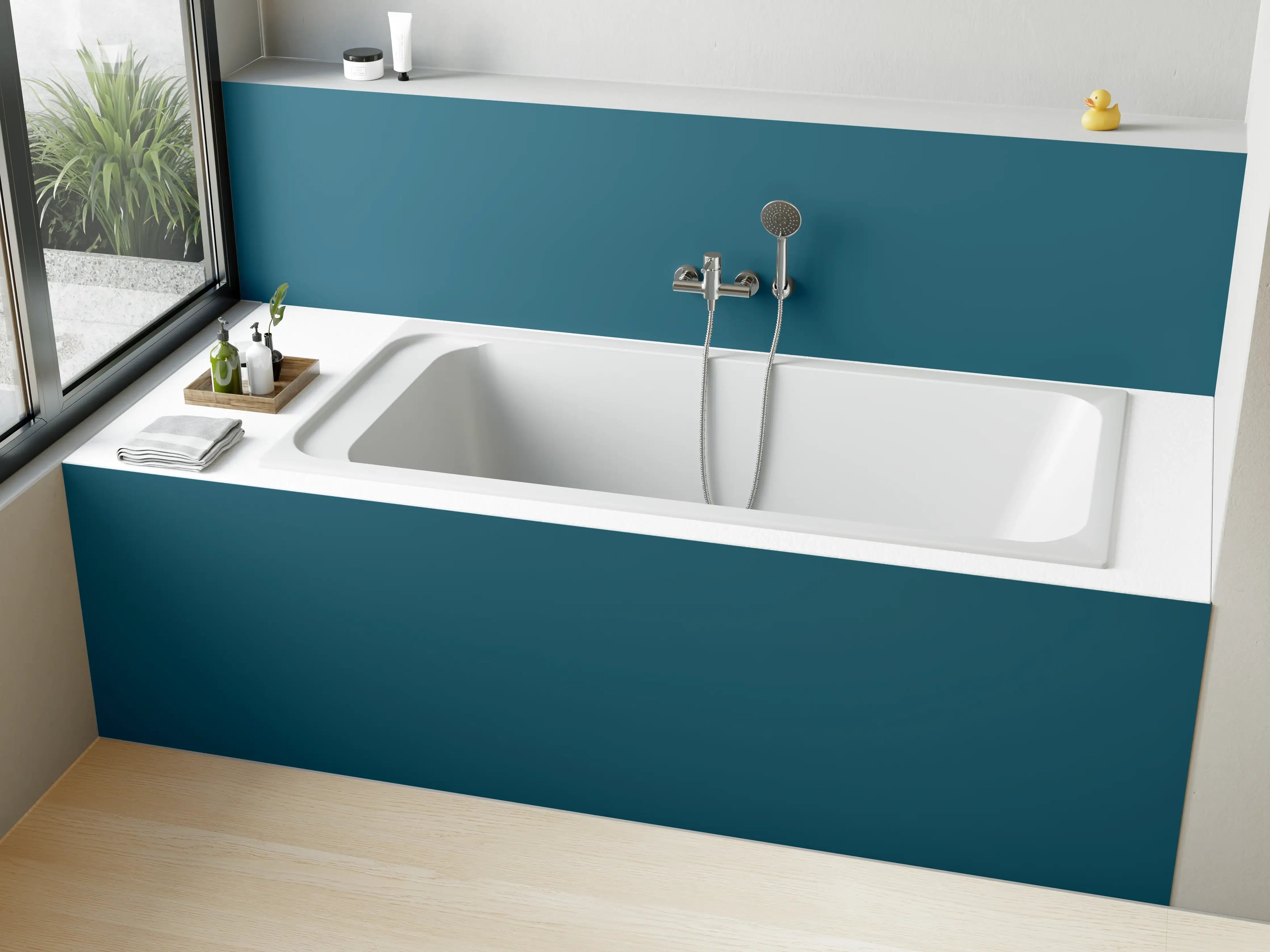 Badewannen-Rückwand - RAL 5025 (Perlenzenzianblau)