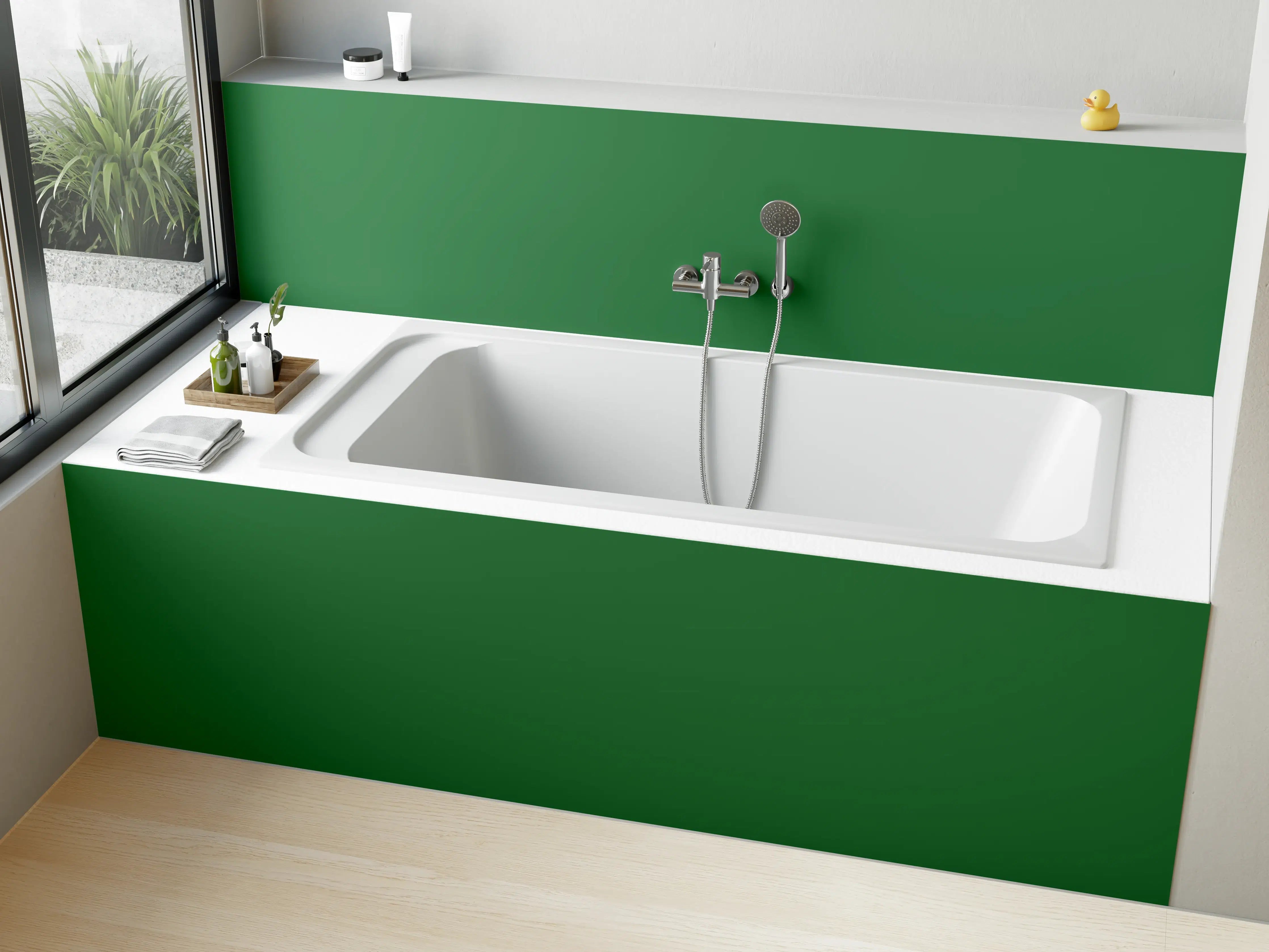Badewannen-Rückwand - RAL 6001 (Smaragdgrün)