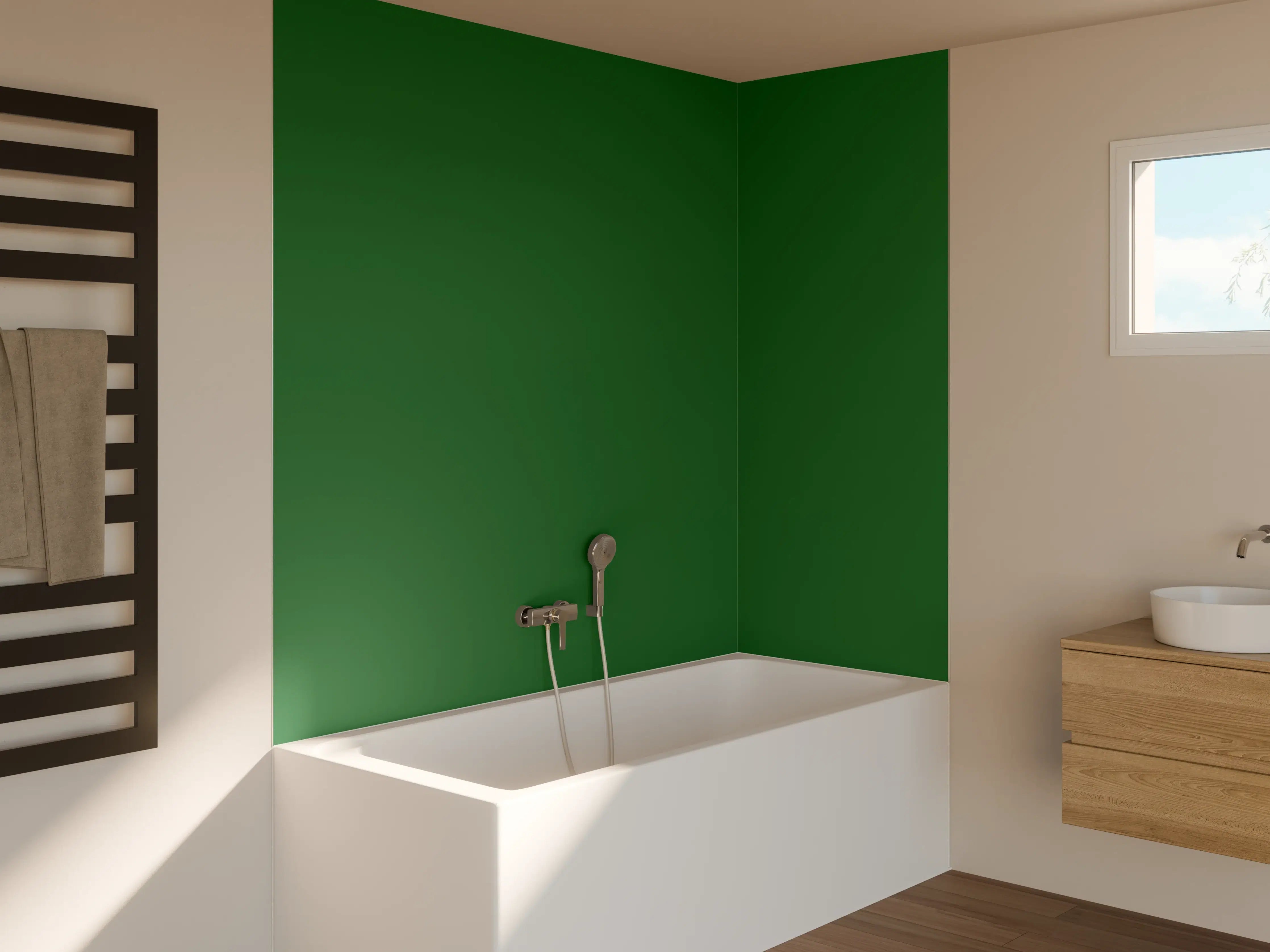 Badewannen-Rückwand - RAL 6002 (Laubgrün)