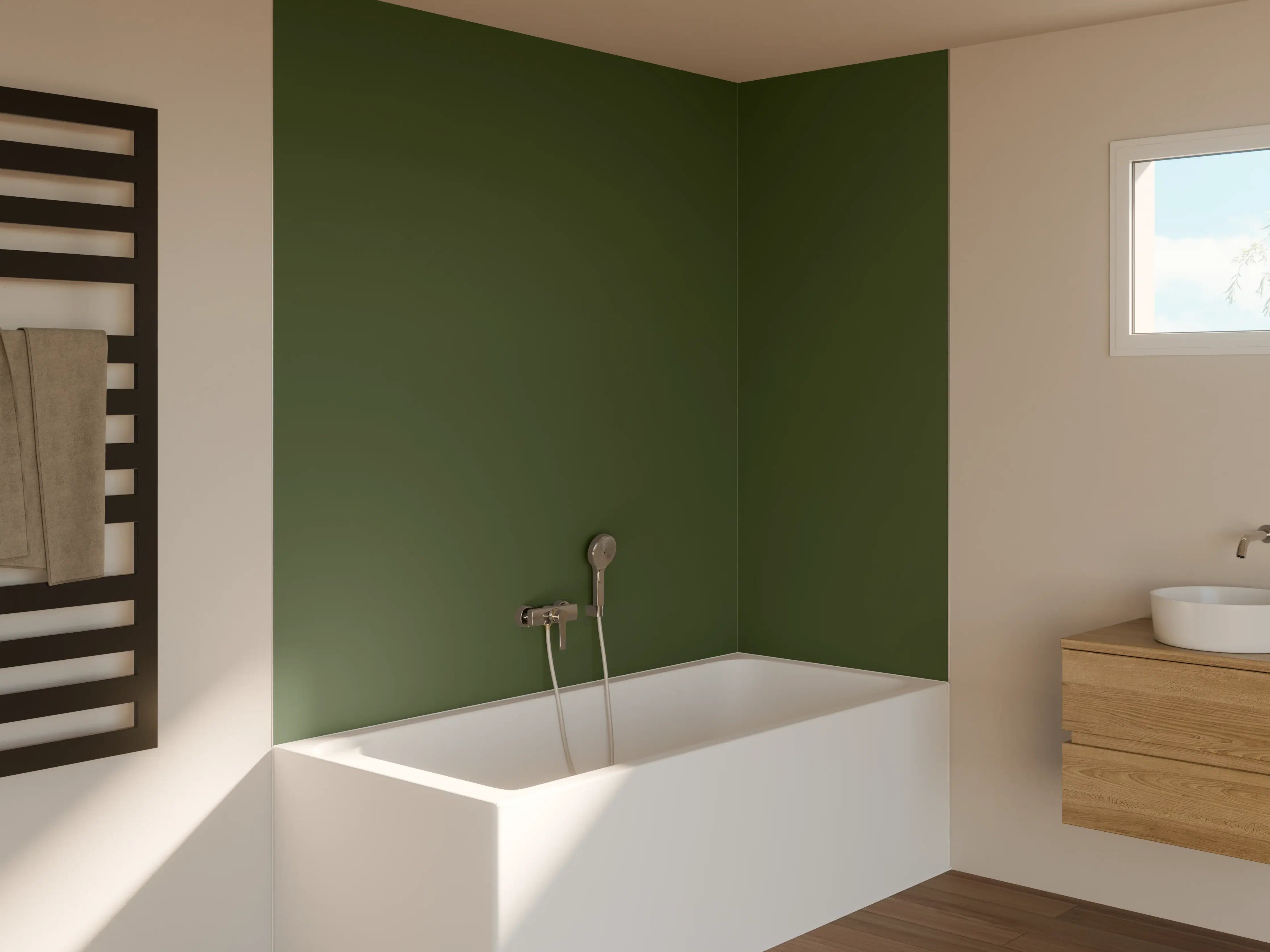 Badewannen-Rückwand - RAL 6003 (olivgrün)