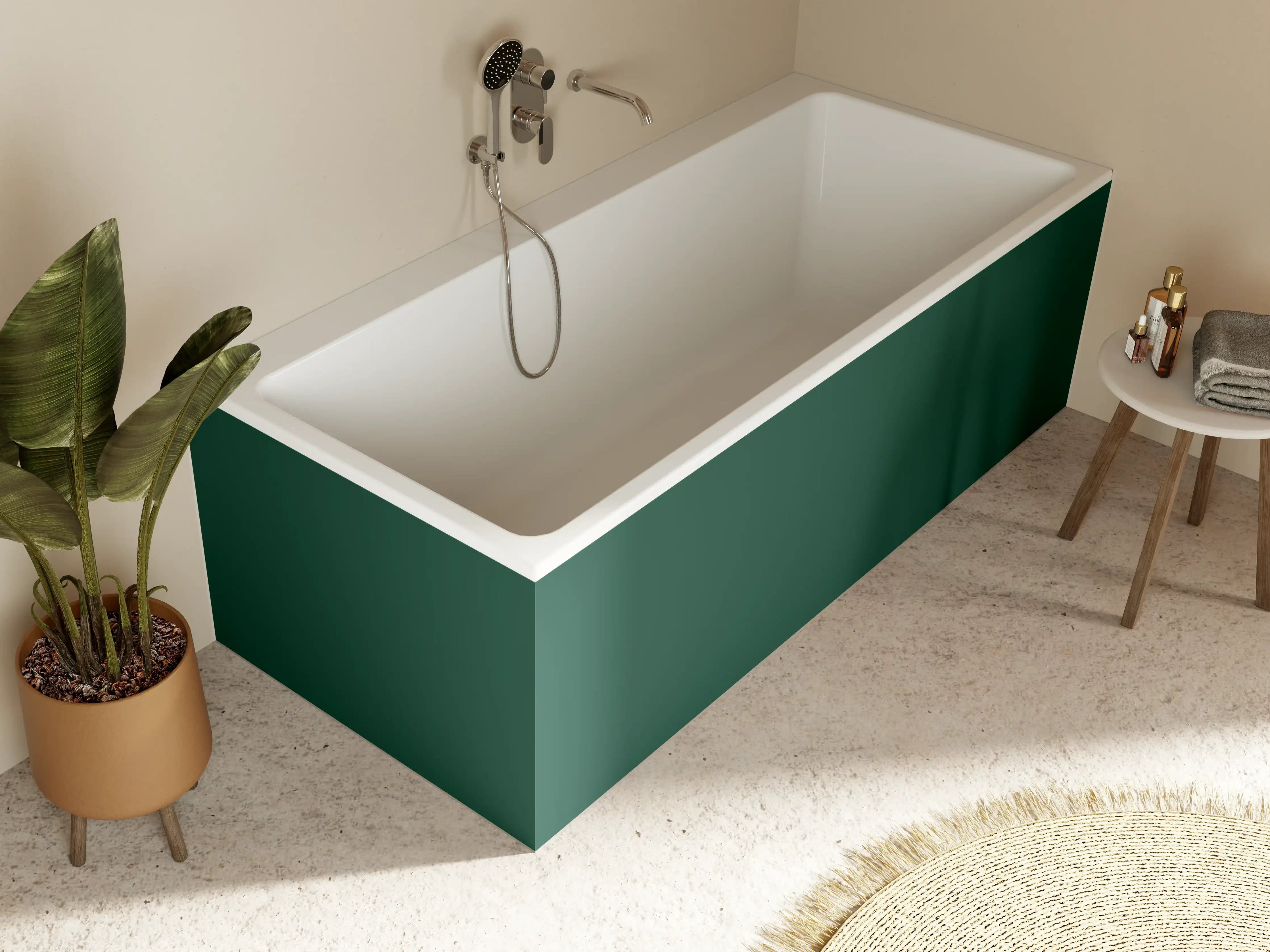 Badewannen-Rückwand - RAL 6005 (Moosgrün)
