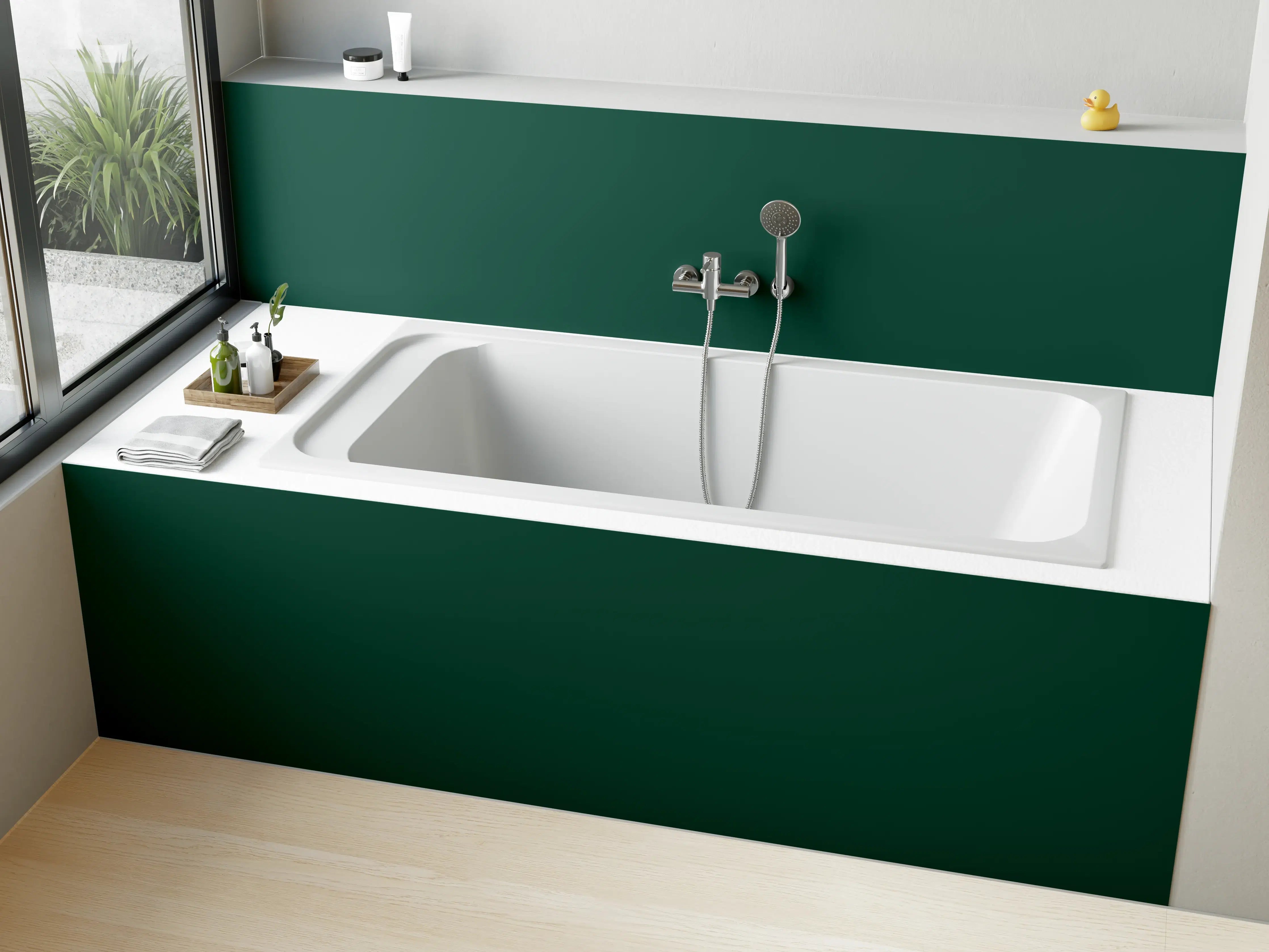 Badewannen-Rückwand - RAL 6005 (Moosgrün)