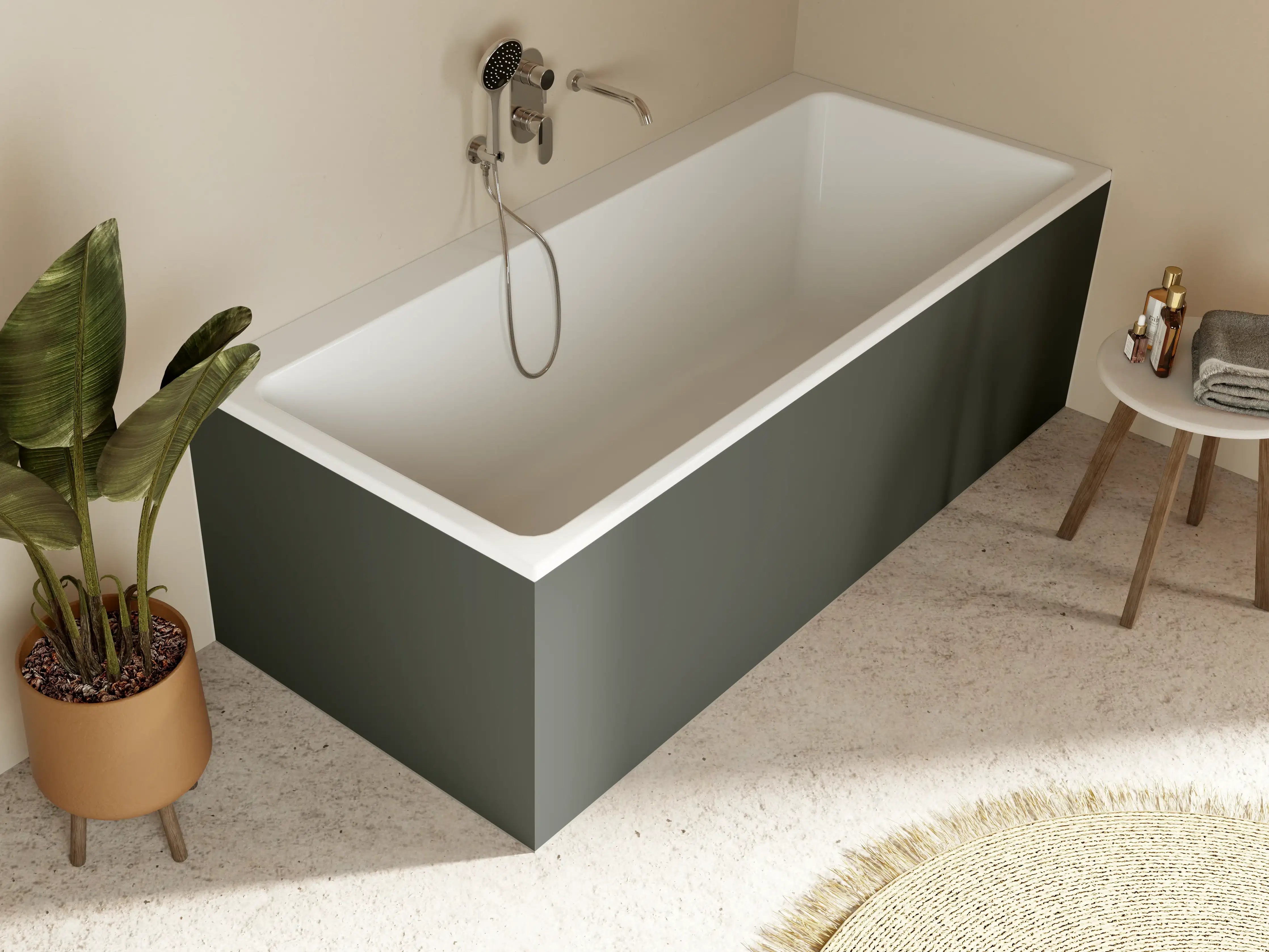 Badewannen-Rückwand - RAL 6006 (Olivgrau)