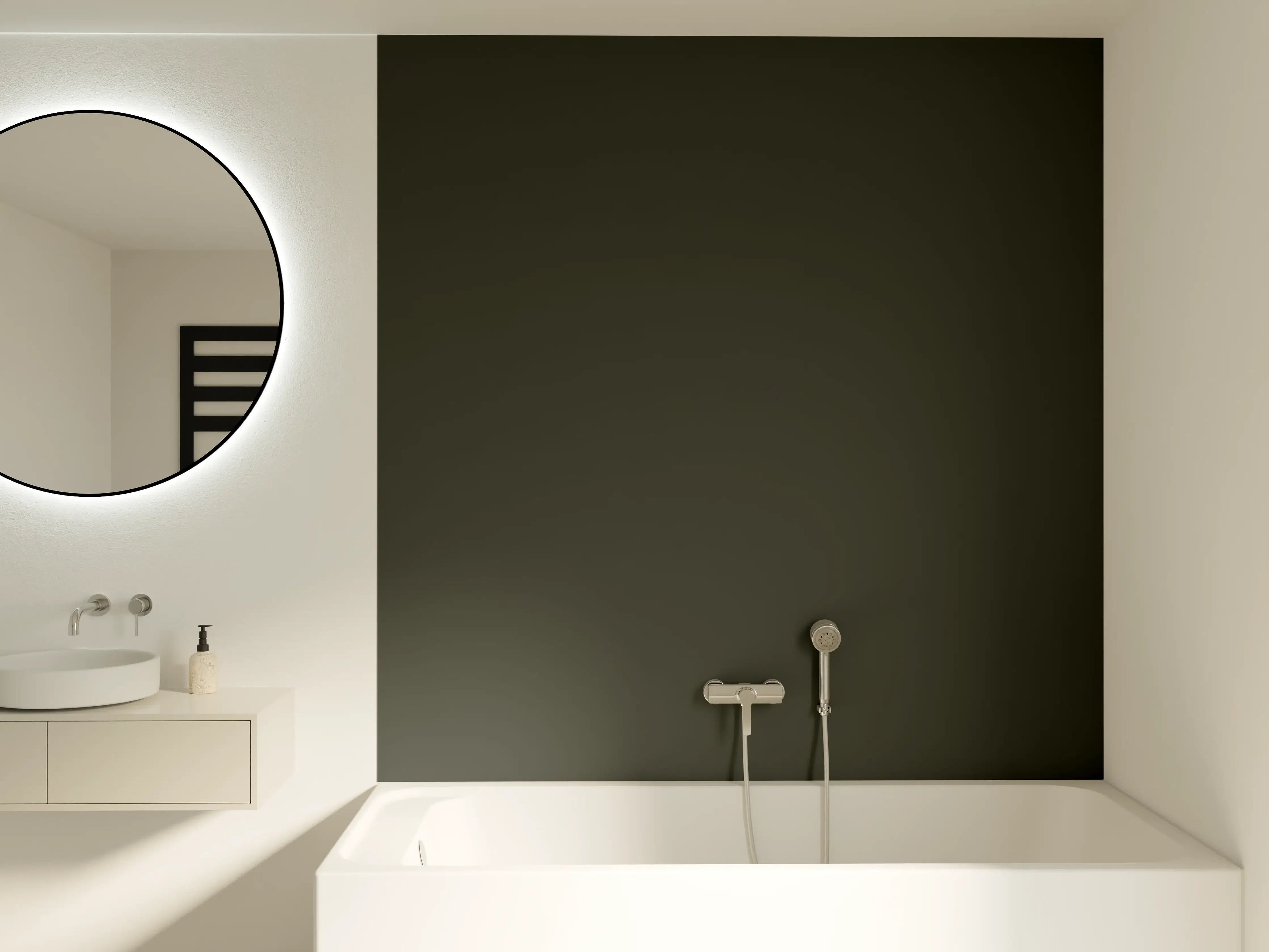 Badewannen-Rückwand - RAL 6008 (Braungrün)