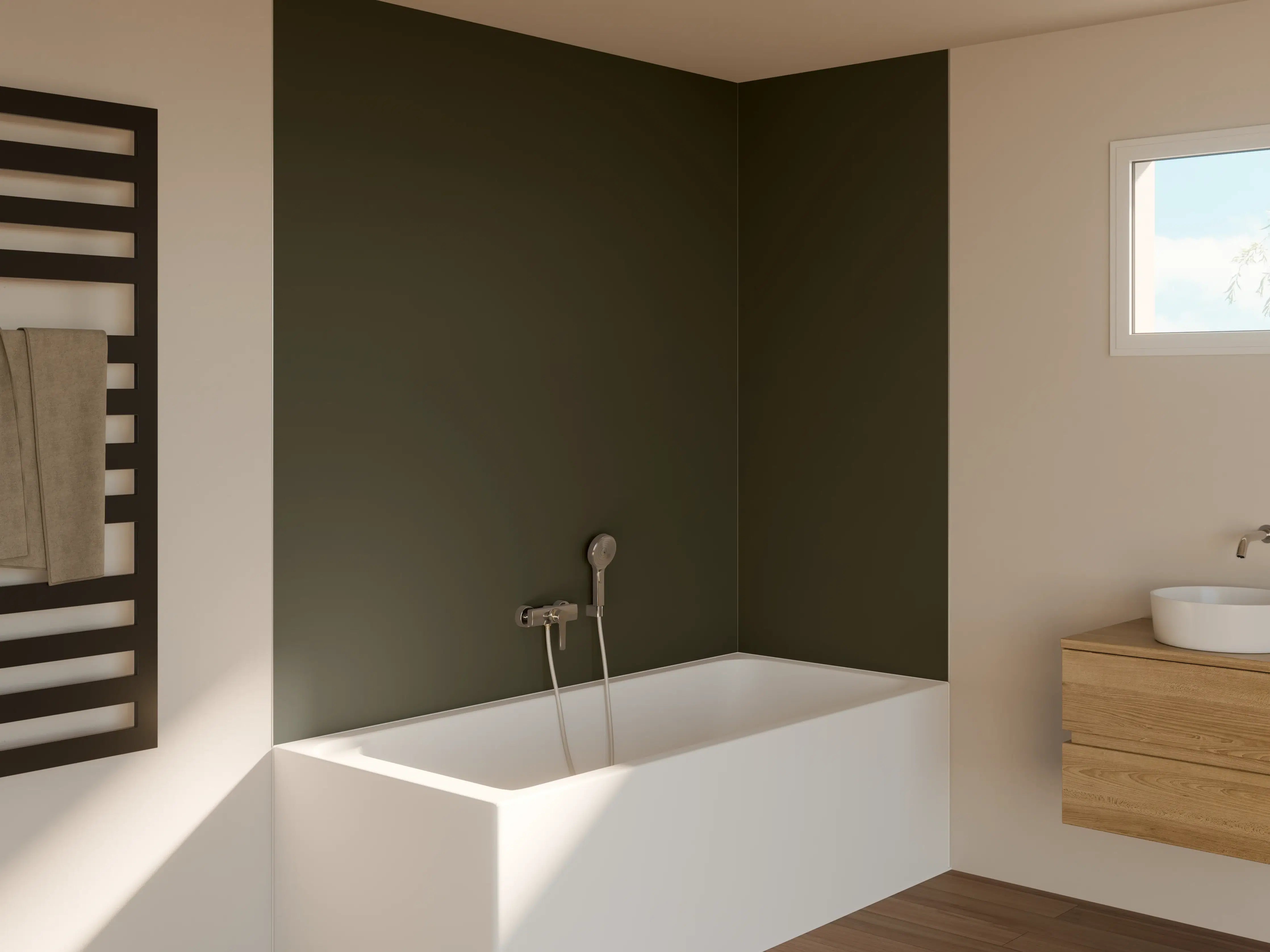 Badewannen-Rückwand - RAL 6014 (Gelboliv)