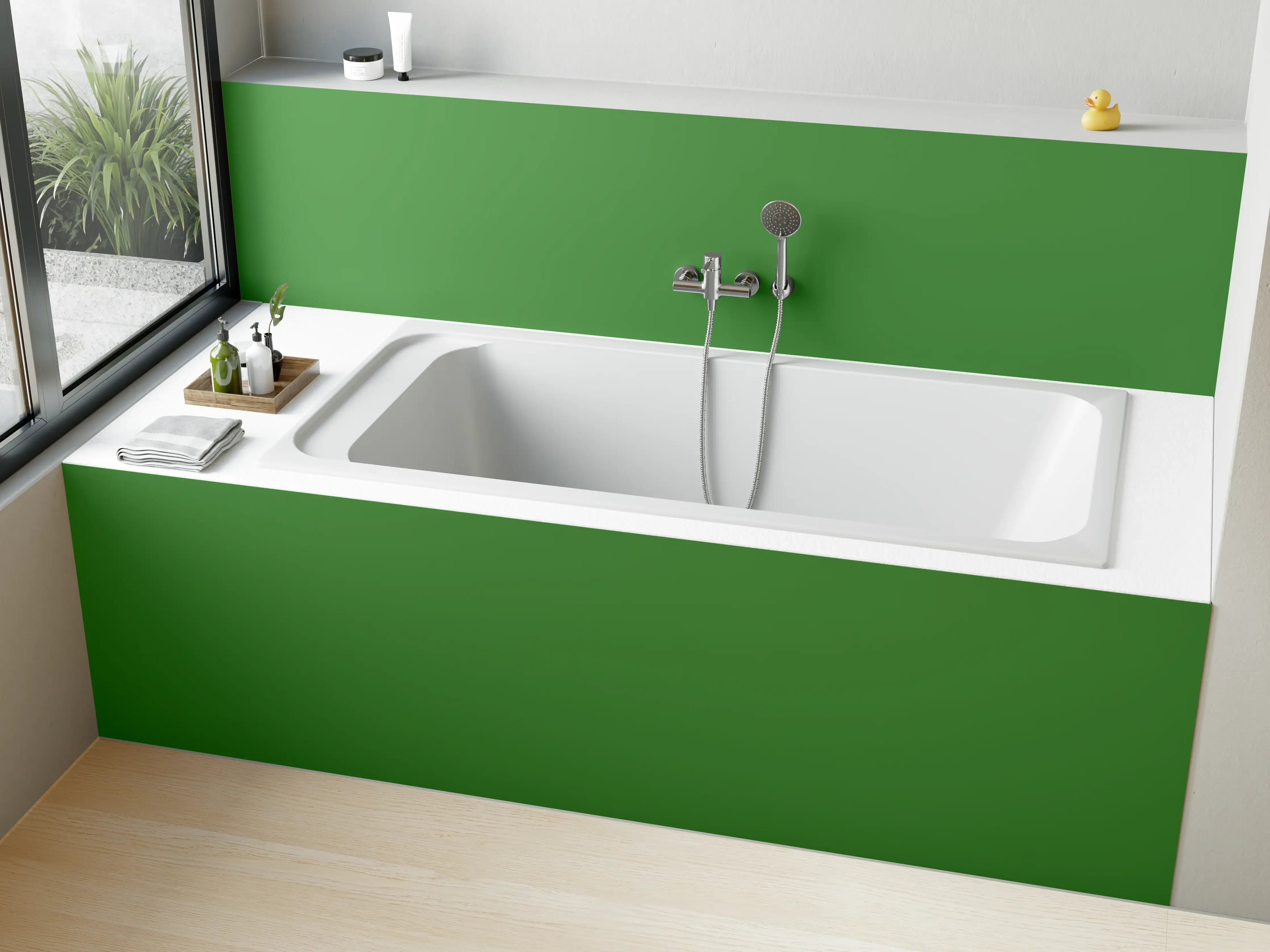 Badewannen-Rückwand - RAL 6017 (Maigrün)